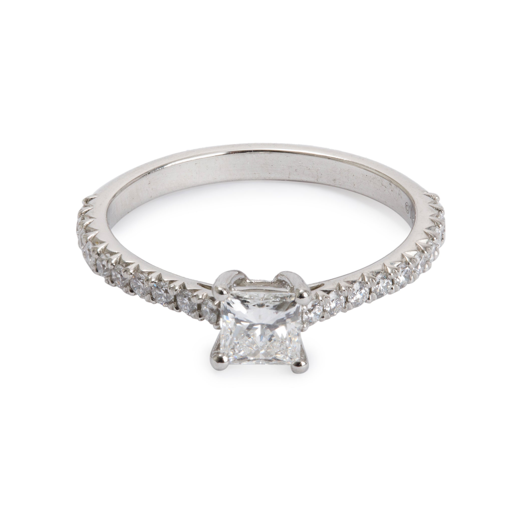 Tiffany & Co. Platinum 0.37 ct. Princess Cut Diamond Novo Engagement Ring, Size 3.5 w/ Paperwork