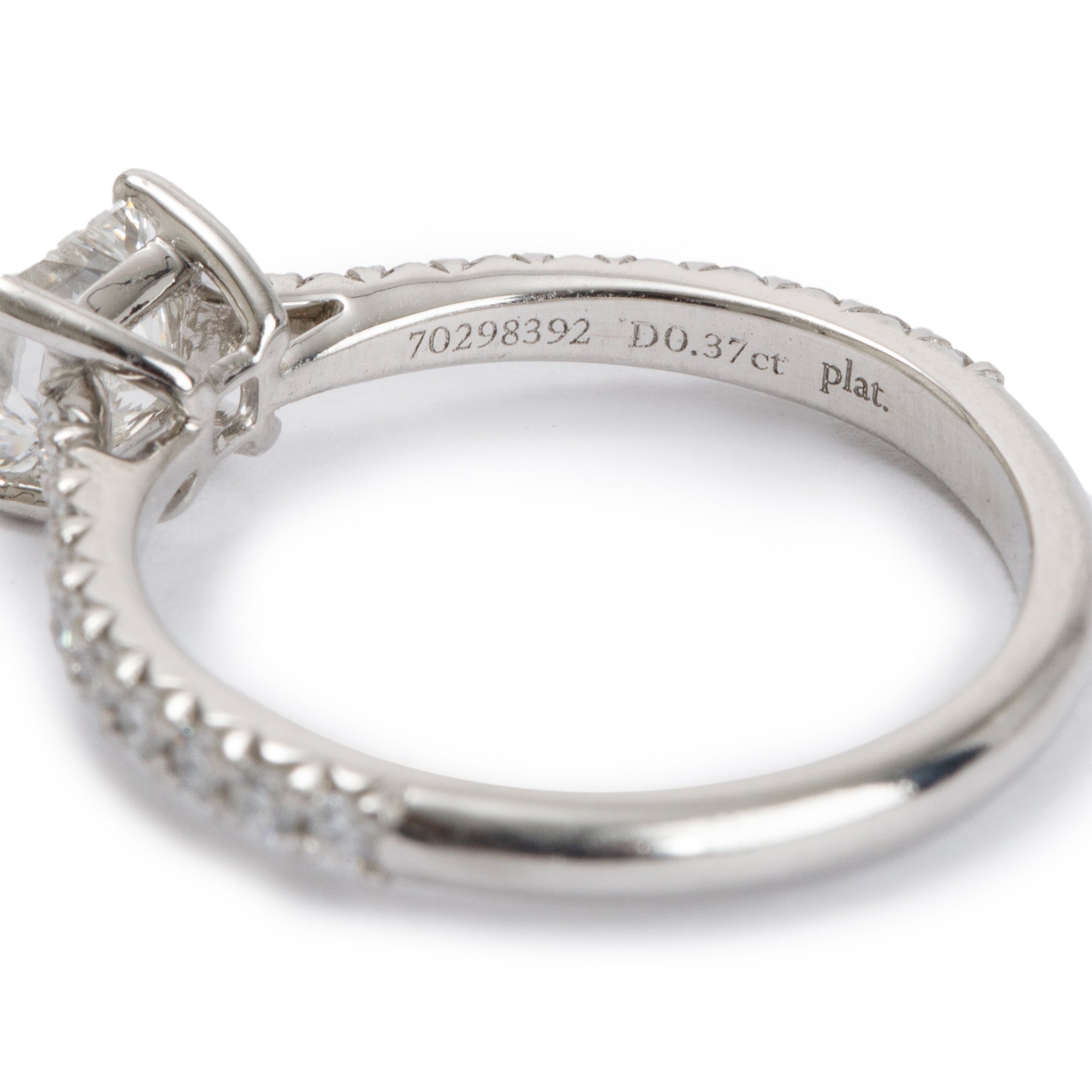 Tiffany & Co. Platinum 0.37 ct. Princess Cut Diamond Novo Engagement Ring, Size 3.5 w/ Paperwork