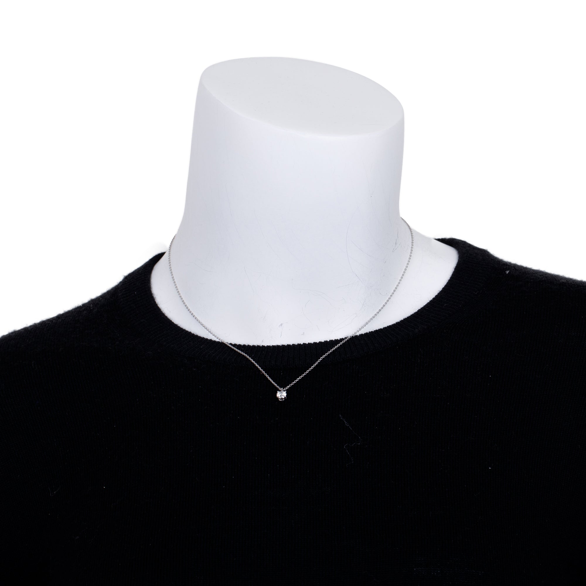 Tiffany & Co. Platinum 0.39 ct. Solitaire Diamond Pendant Necklace w/ Box