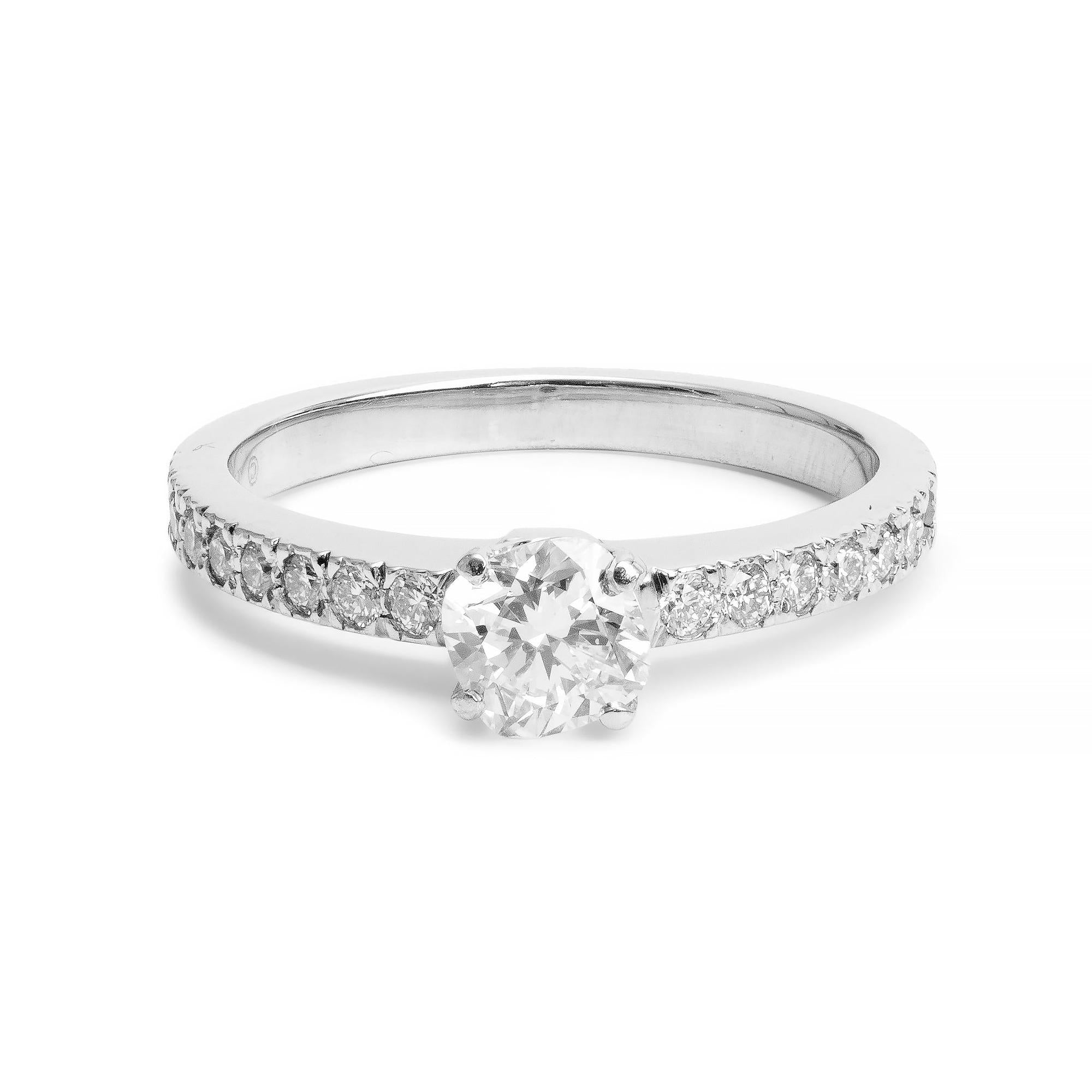 Tiffany & Co. Platinum 0.41 ct. Square Cushion Cut Diamond Novo Engagement Ring, Size 4.5 w/ Papers