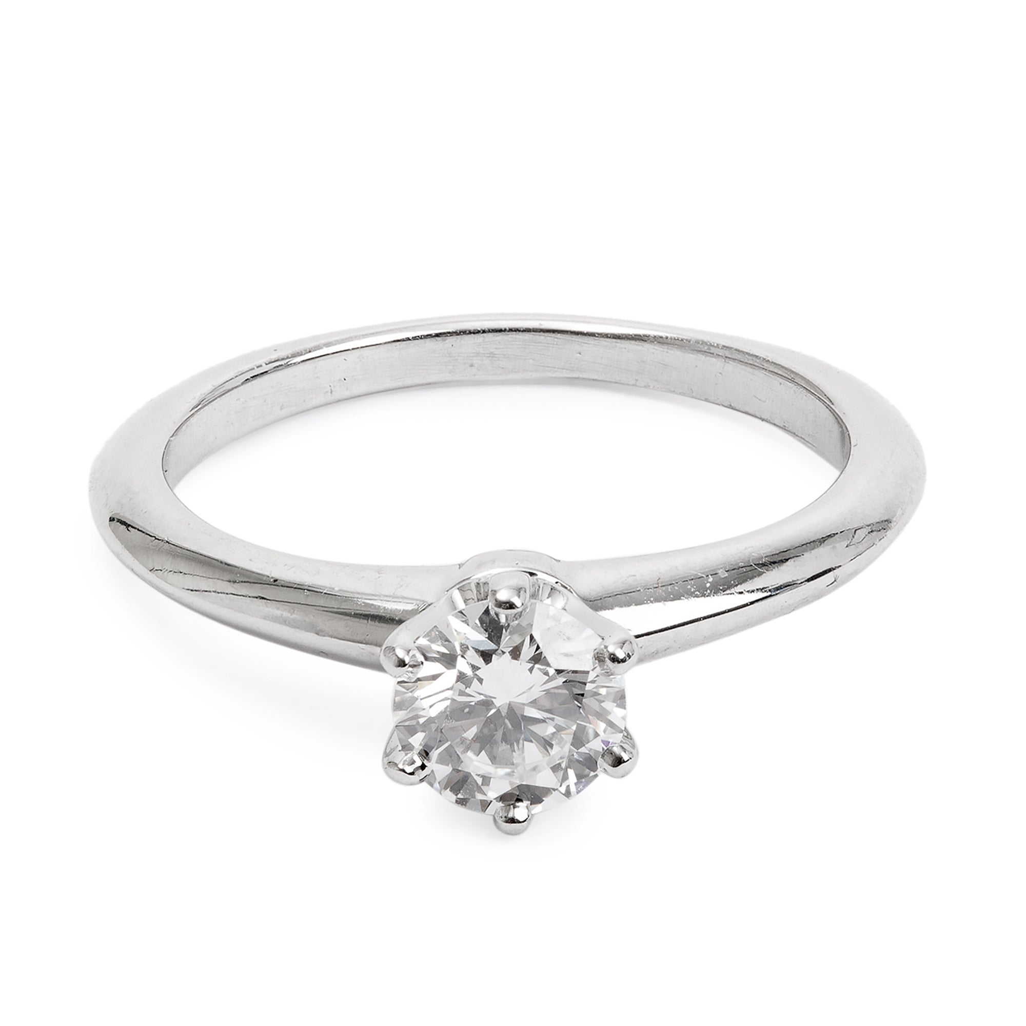 Tiffany & Co. Platinum 0.46 ct. Diamond Solitaire Engagement Ring, Size 4.5