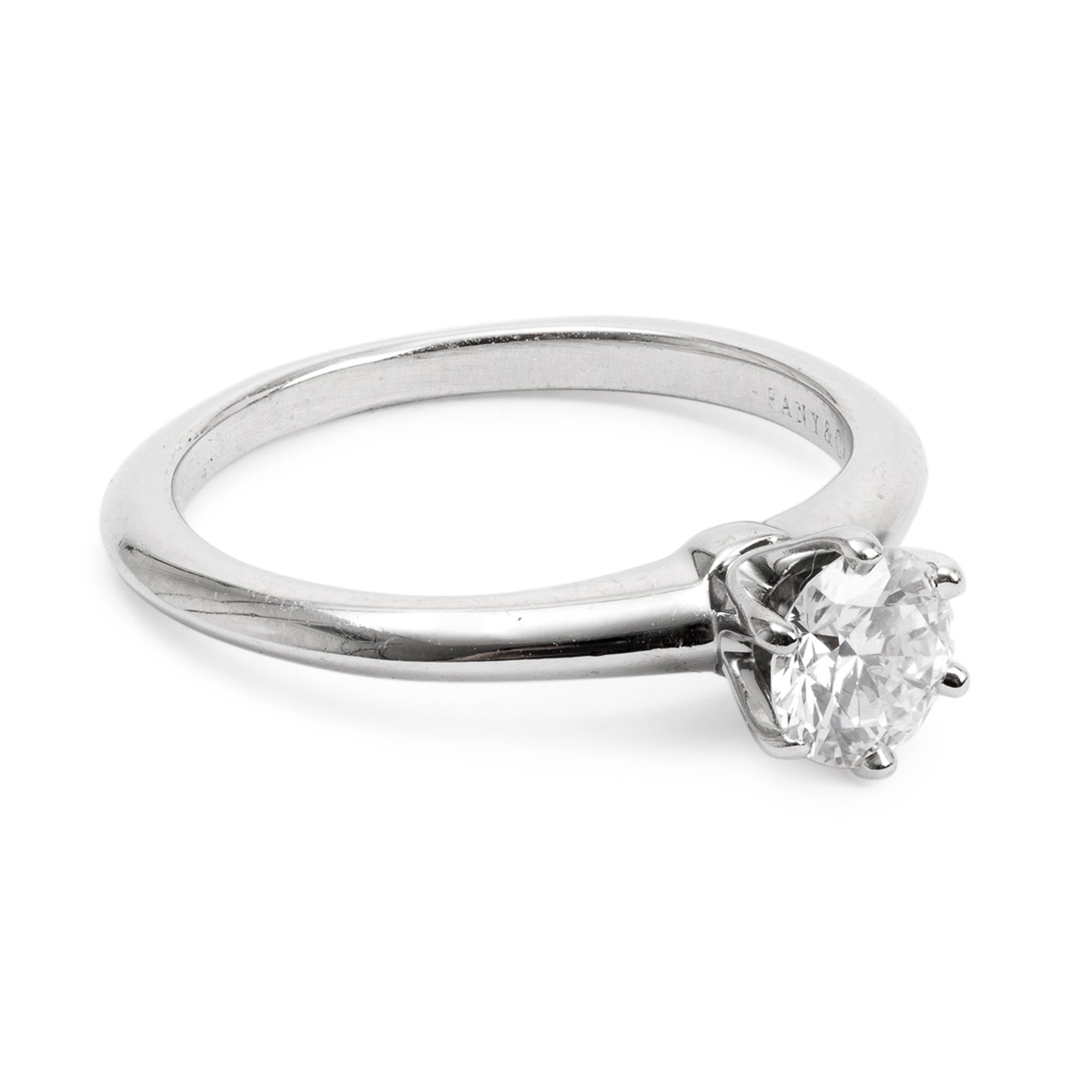 Tiffany & Co. Platinum 0.46 ct. Diamond Solitaire Engagement Ring, Size 4.5