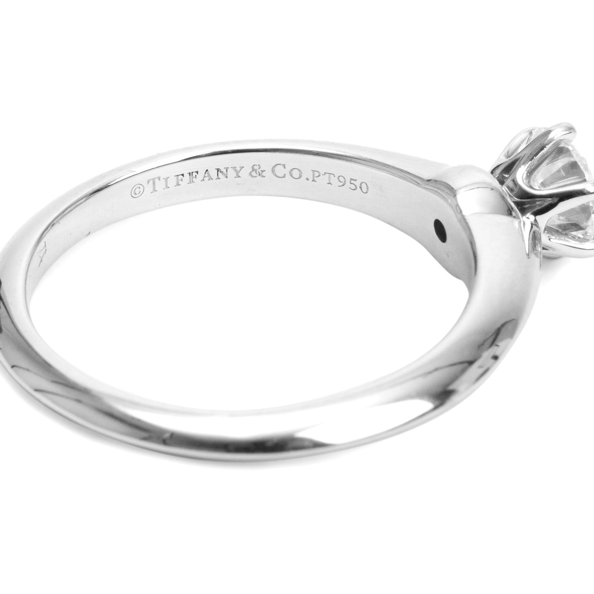 Tiffany & Co. Platinum 0.52 ct. Diamond Solitaire Engagement Ring, Size 7 w/ Box & Certificate