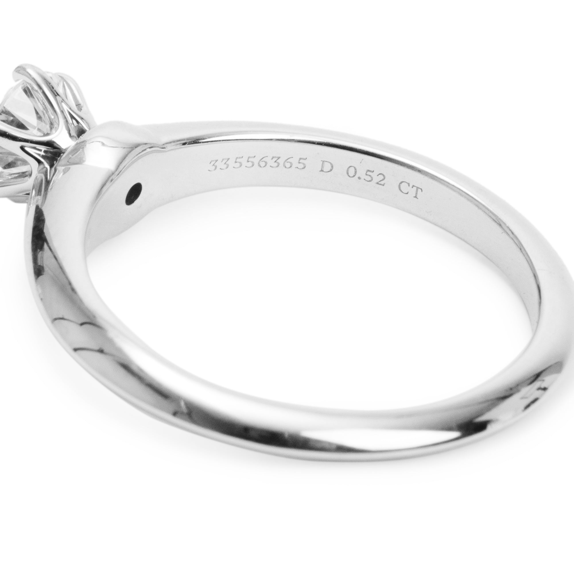 Tiffany & Co. Platinum 0.52 ct. Diamond Solitaire Engagement Ring, Size 7 w/ Box & Certificate