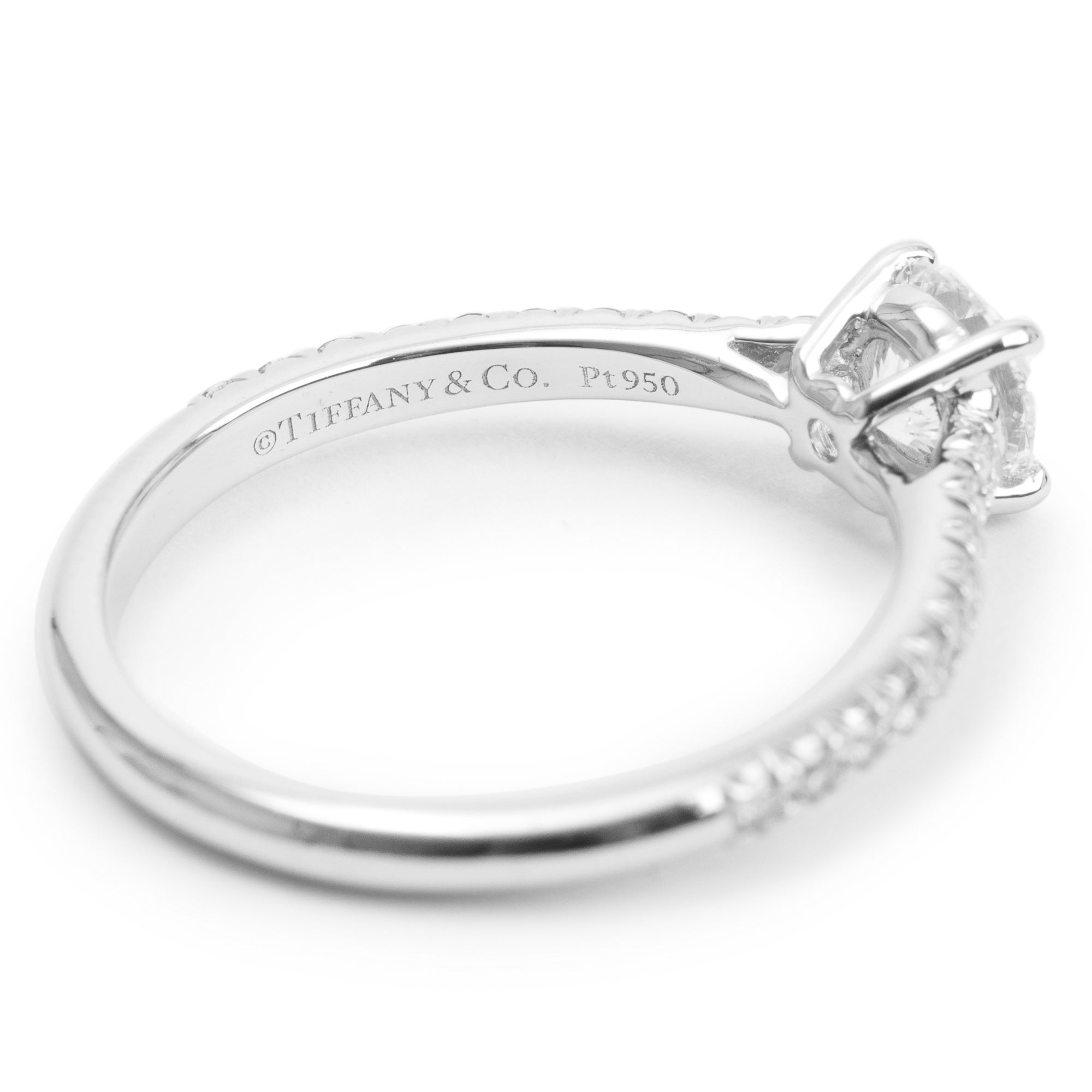 Tiffany & Co. Platinum 0.52 ct. Round Brilliant Cut Diamond Novo Engagement Ring, Size 5.5 w/ Box & Paperwork