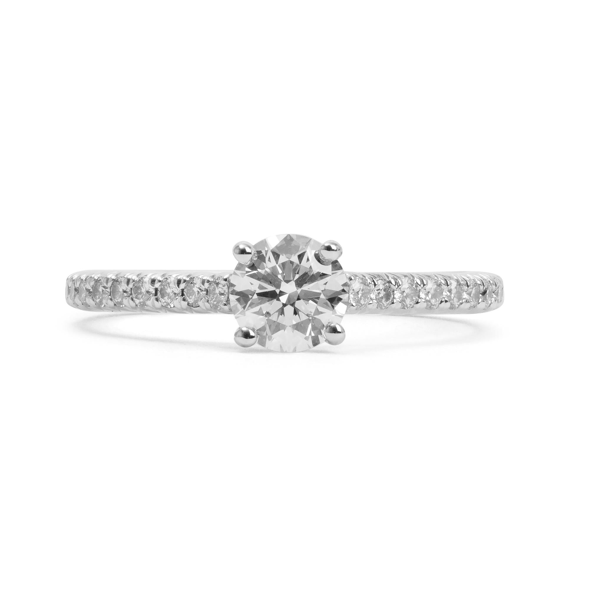 Tiffany & Co. Platinum 0.52 ct. Round Brilliant Cut Diamond Novo Engagement Ring, Size 5.5 w/ Box & Paperwork