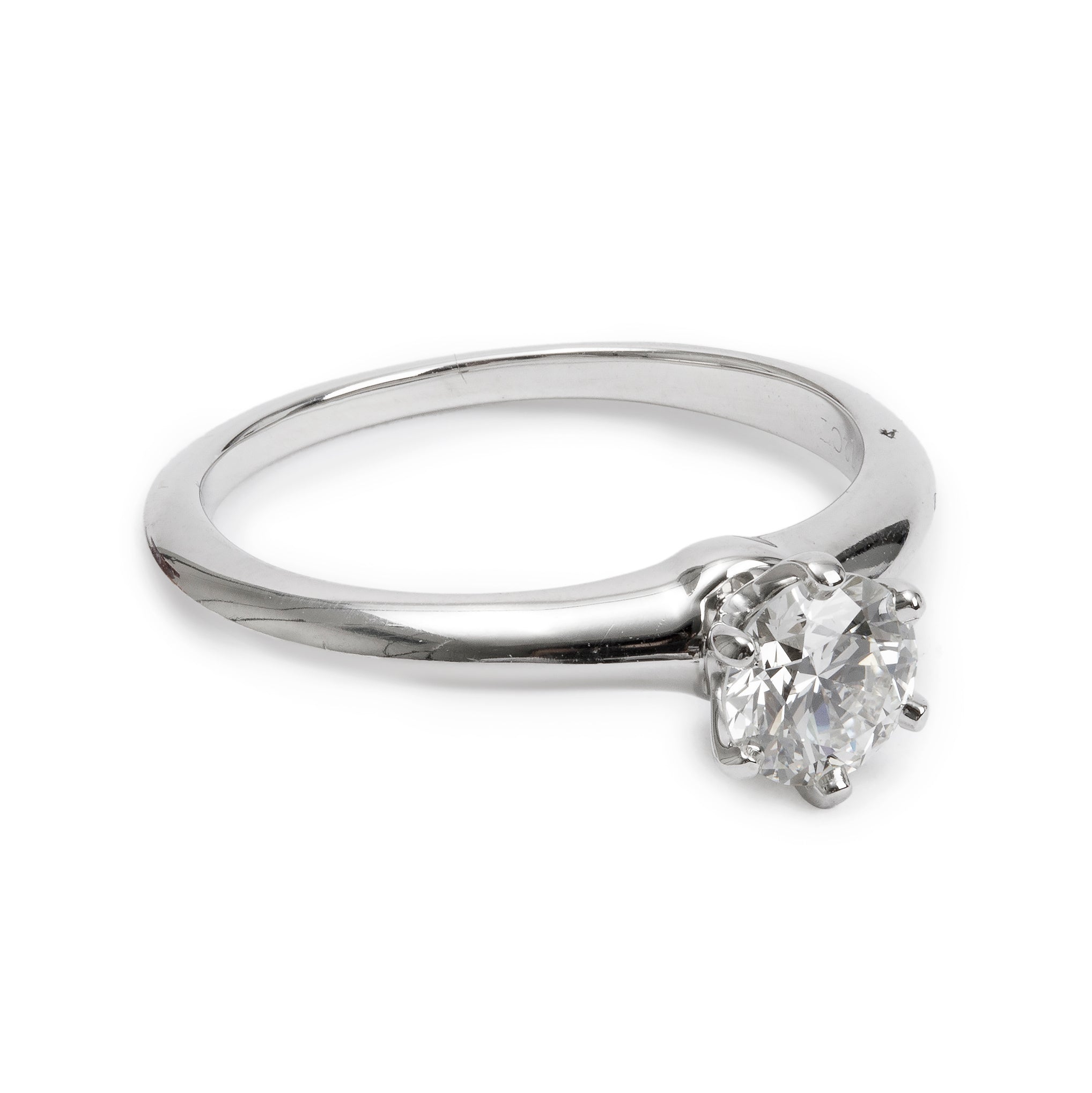 Tiffany & Co. Platinum 0.72 ct. Diamond Solitaire Engagement Ring, Size 7 w/ Box