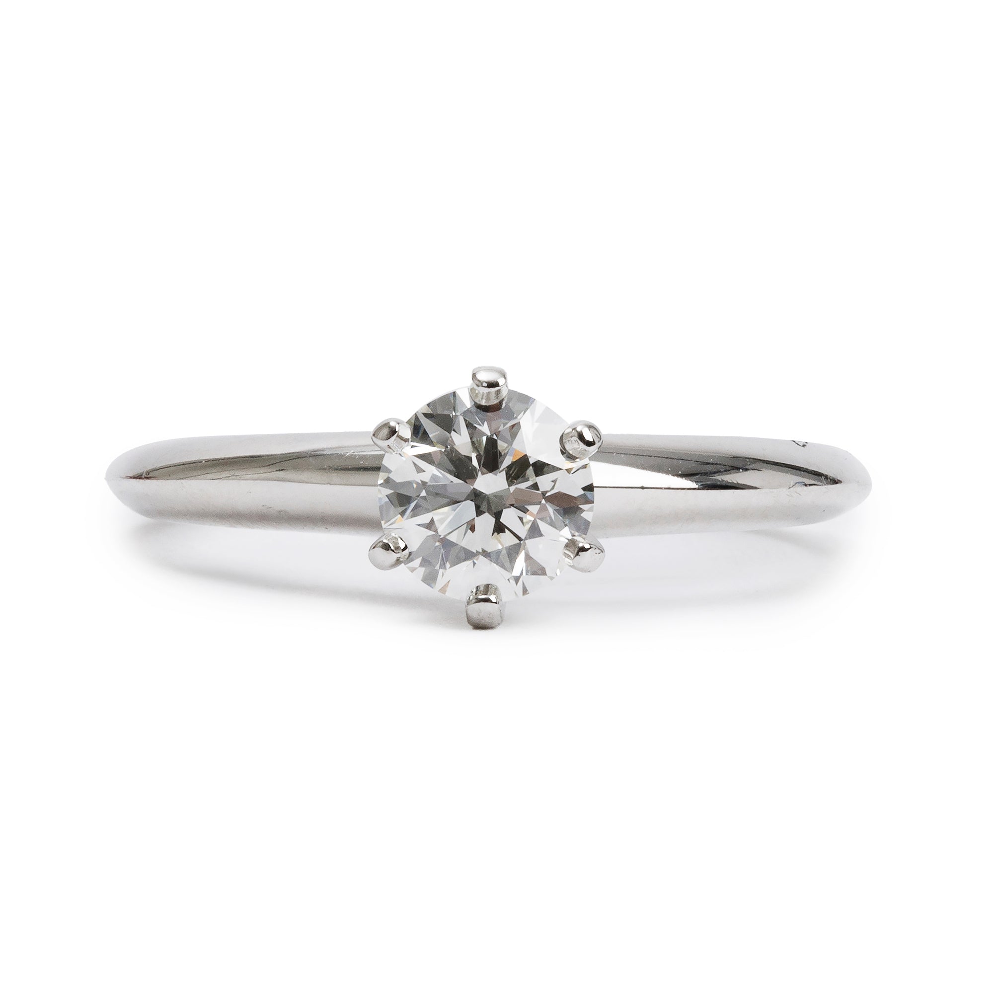 Tiffany & Co. Platinum 0.72 ct. Diamond Solitaire Engagement Ring, Size 7 w/ Box