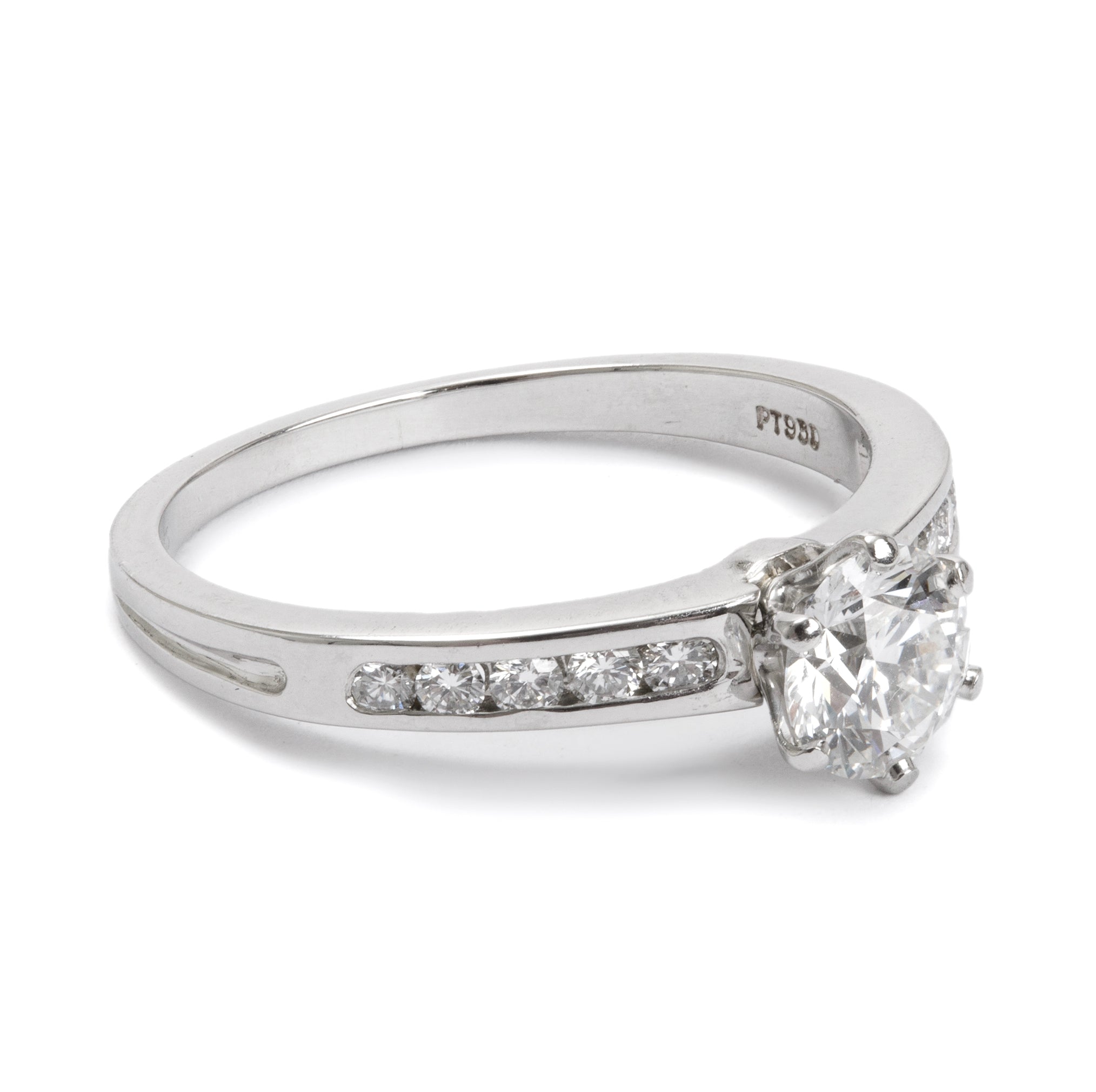 Tiffany & Co. Platinum 0.80 ct. Round Brilliant Cut Diamond Engagement Ring, Size 8