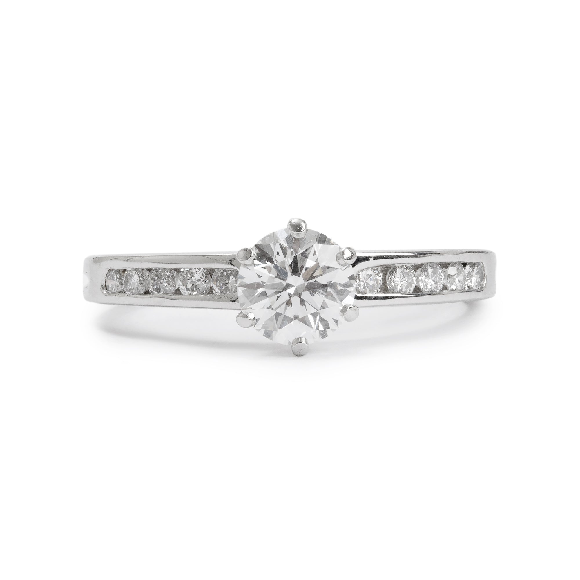 Tiffany & Co. Platinum 0.80 ct. Round Brilliant Cut Diamond Engagement Ring, Size 8
