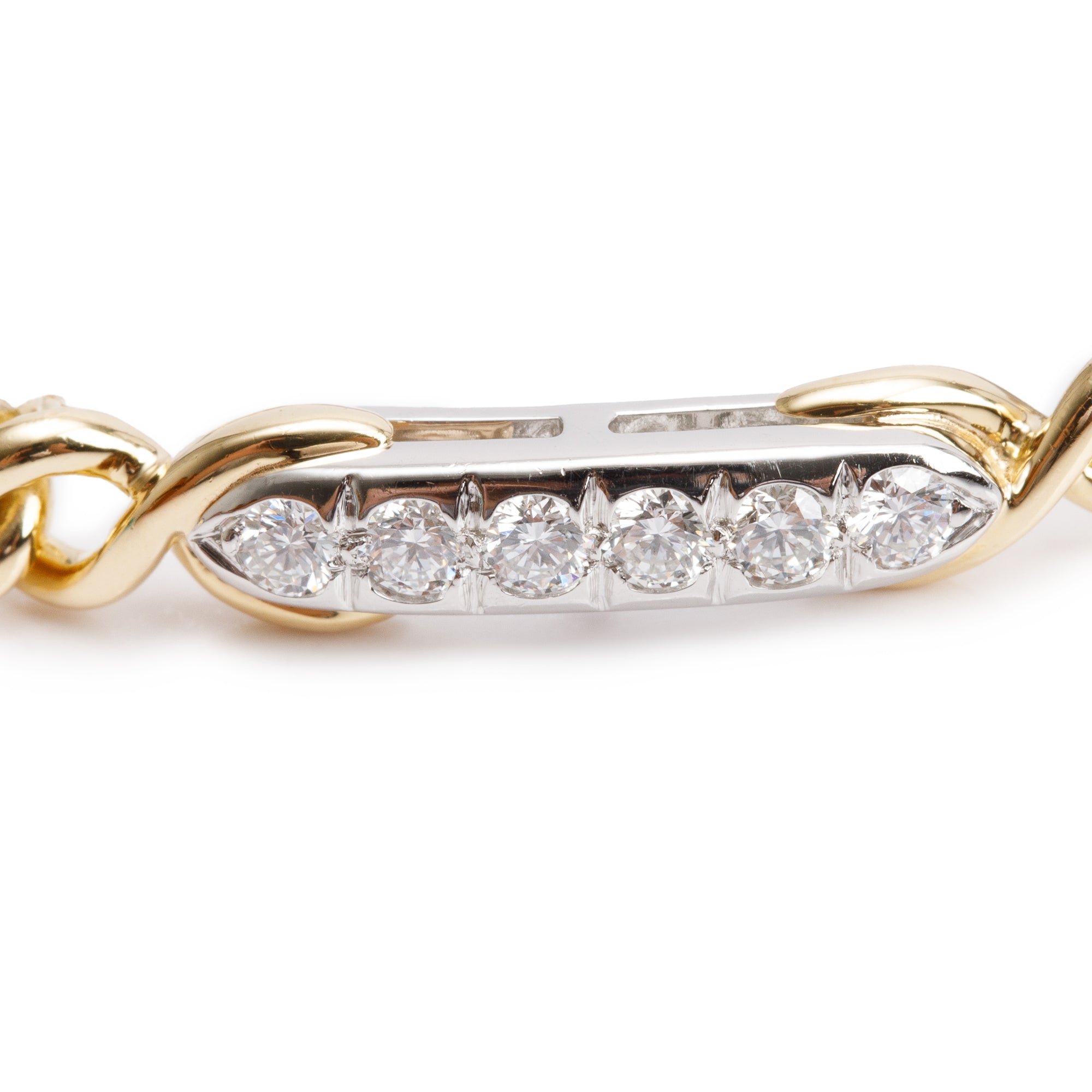 Tiffany & Co. Platinum & 18k Yellow Diamond Chain Link Bracelet