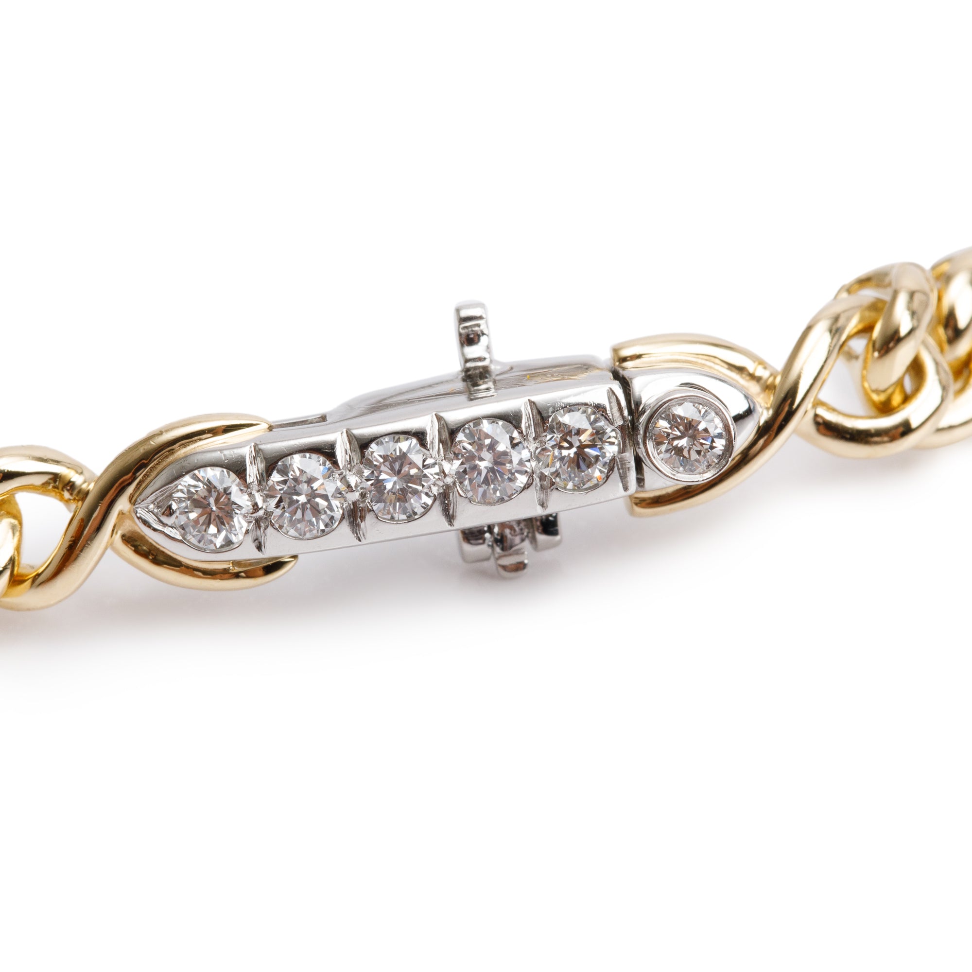 Tiffany & Co. Platinum & 18k Yellow Diamond Chain Link Bracelet