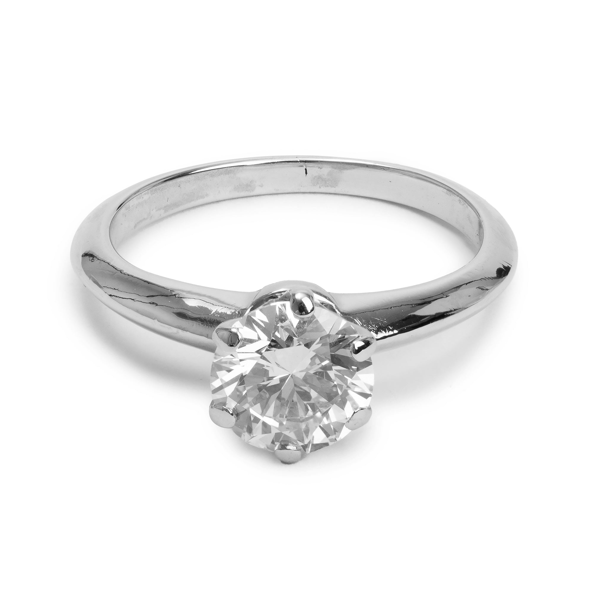 Tiffany & Co. Platinum 1.02 ct. Diamond Solitaire Engagement Ring, Size 4 w/ Box