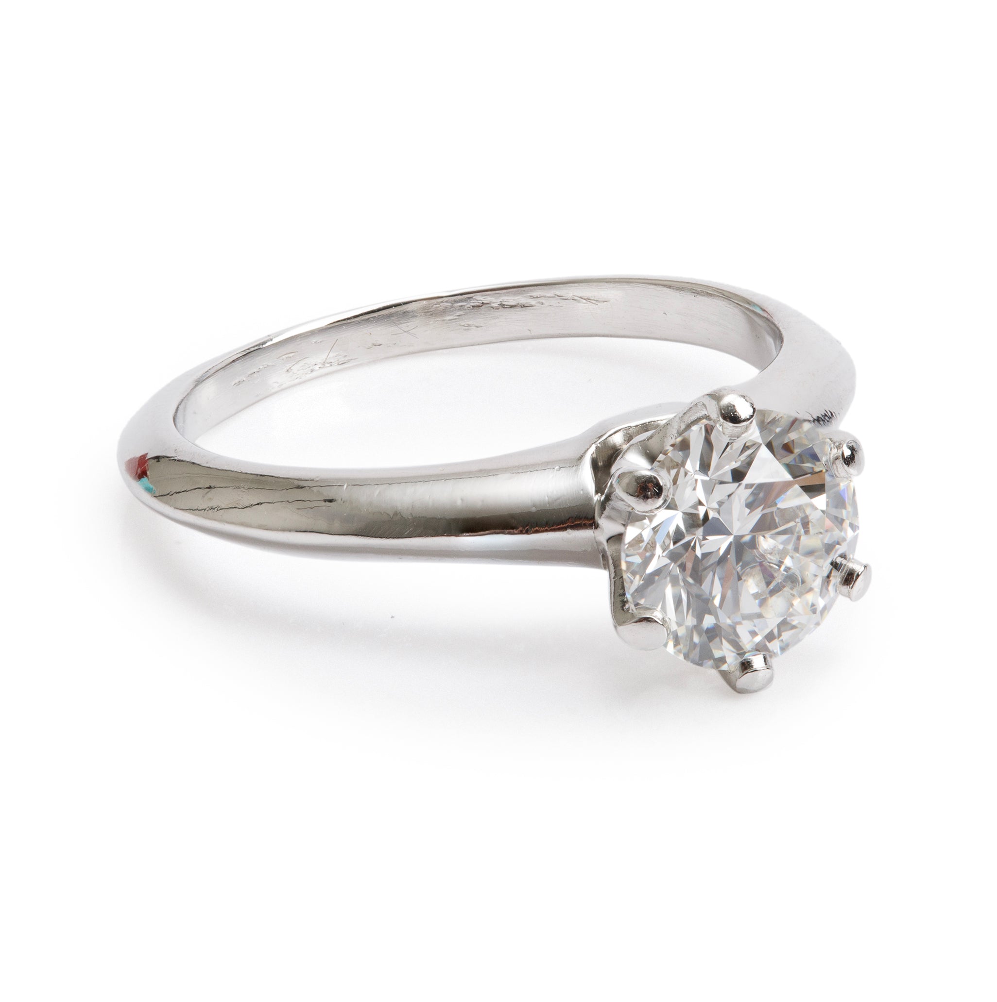 Tiffany & Co. Platinum 1.14 ct. Diamond Solitaire Engagement Ring, Size 5 w/ Box