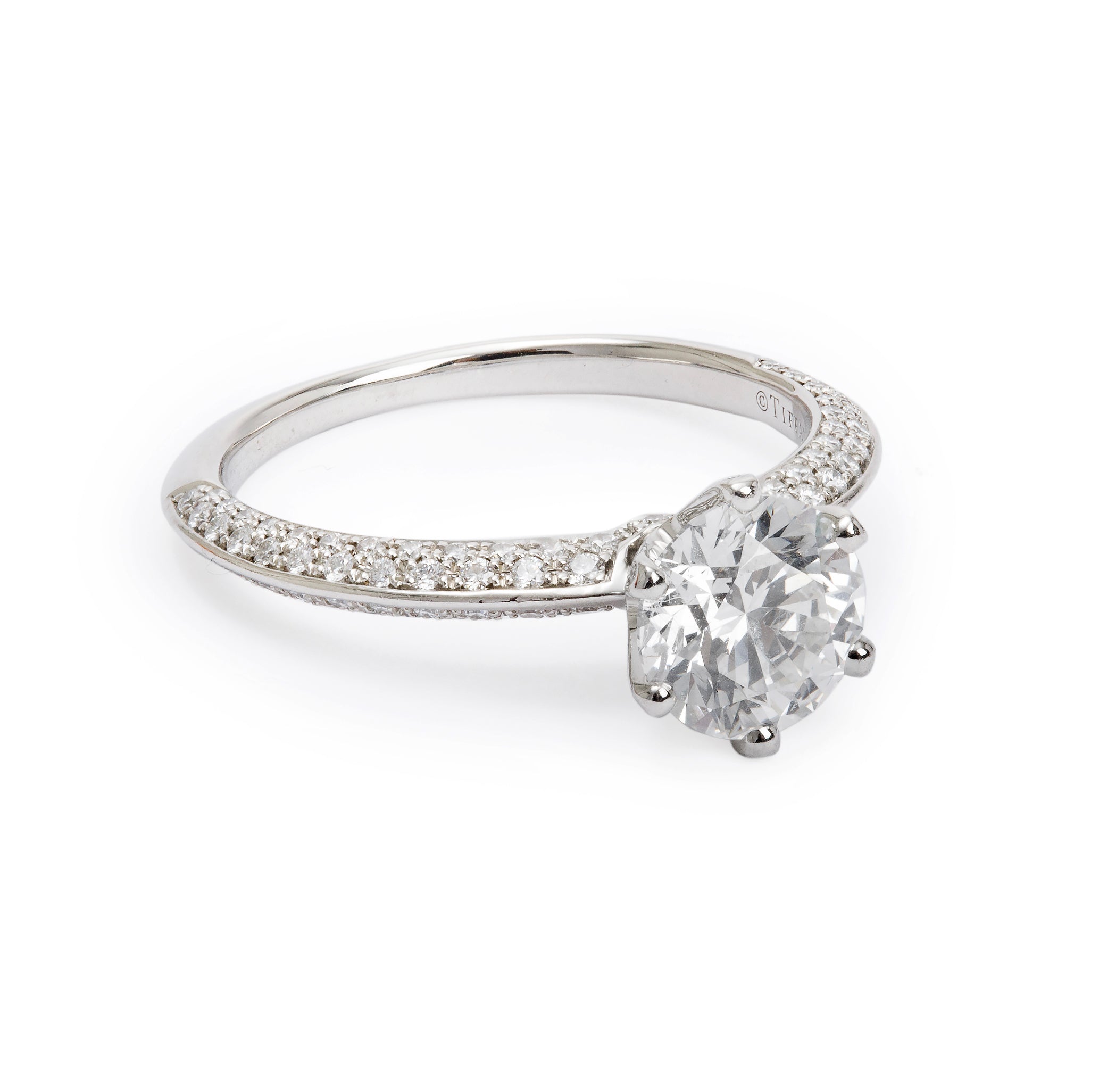 Tiffany & Co. Platinum 1.28 ct. Diamond Engagement Ring, Size 6 w/ Box & Papers