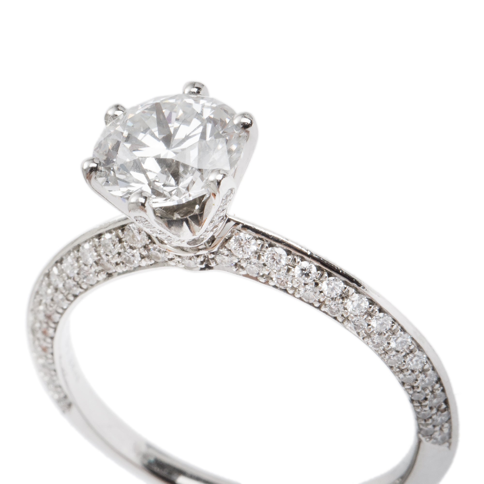 Tiffany & Co. Platinum 1.28 ct. Diamond Engagement Ring, Size 6 w/ Box & Papers