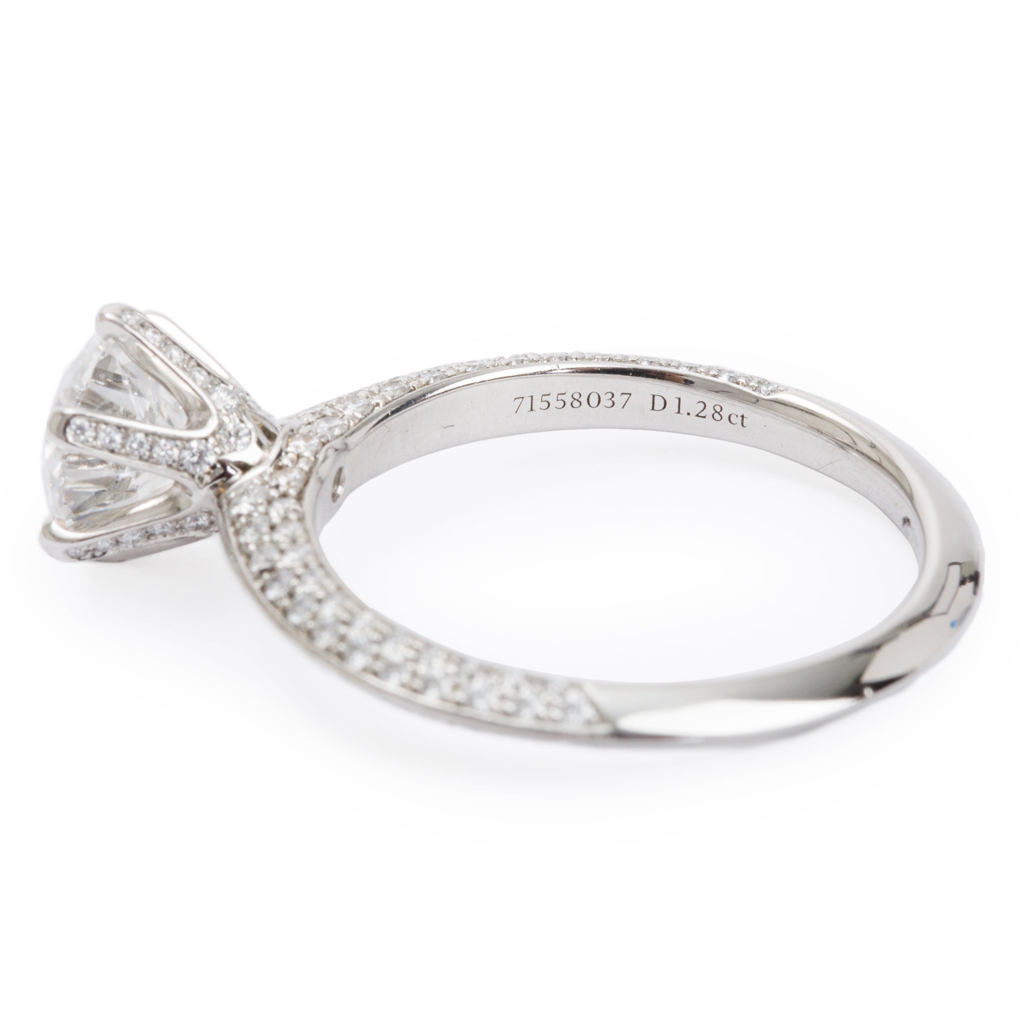 Tiffany & Co. Platinum 1.28 ct. Diamond Engagement Ring, Size 6 w/ Box & Papers