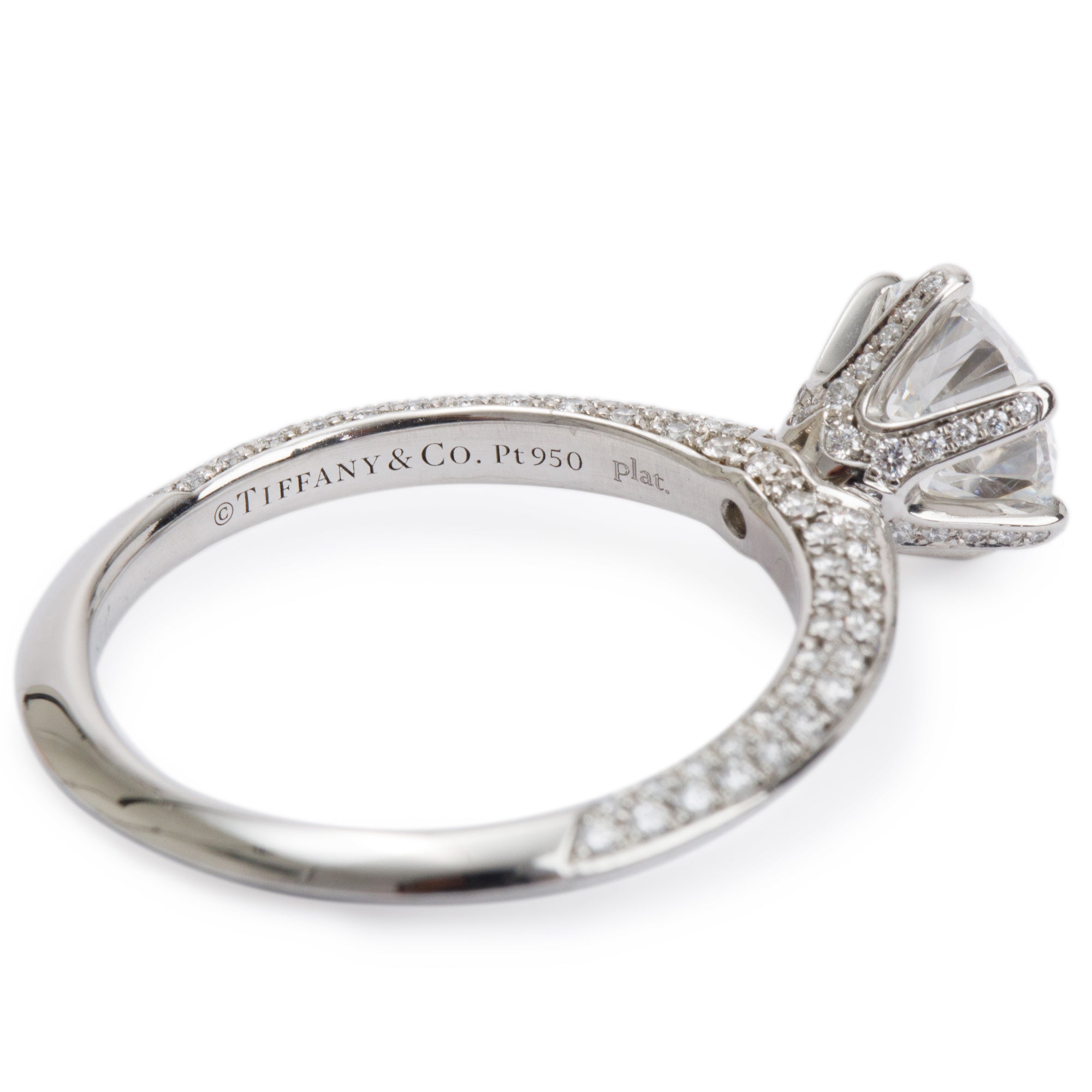 Tiffany & Co. Platinum 1.28 ct. Diamond Engagement Ring, Size 6 w/ Box & Papers