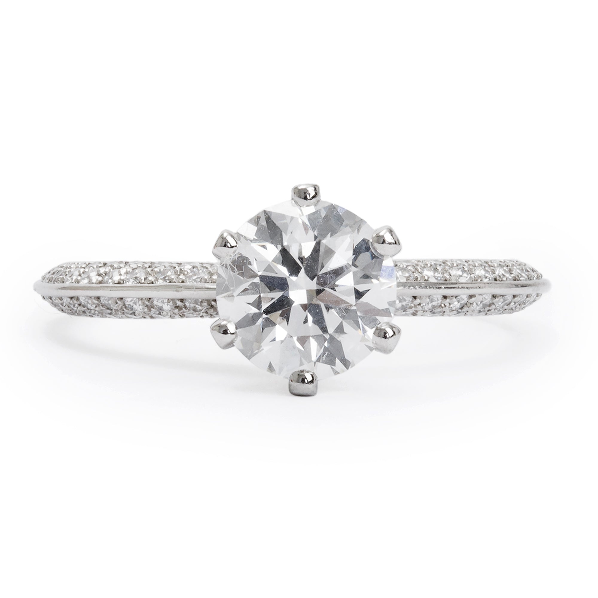 Tiffany & Co. Platinum 1.28 ct. Diamond Engagement Ring, Size 6 w/ Box & Papers