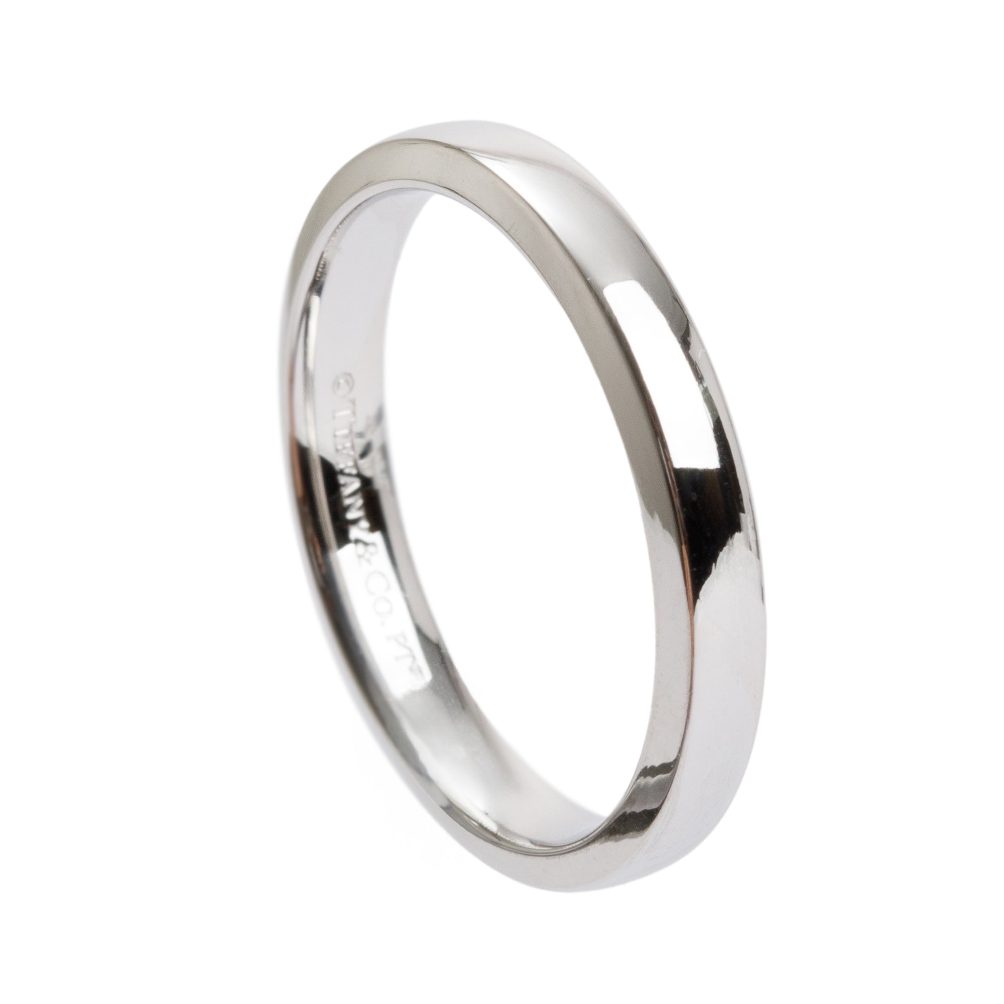 Tiffany & Co. Platinum 3 MM Wedding Band Ring, Size 7