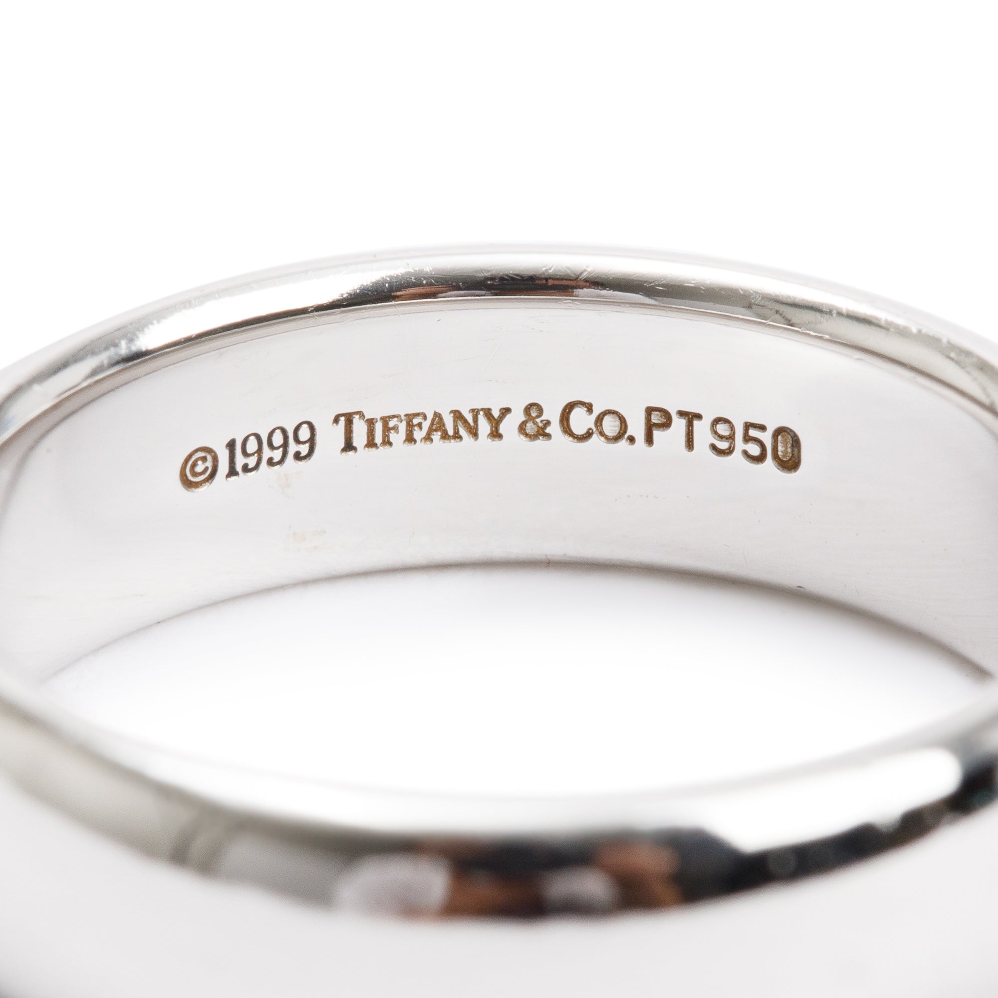 Tiffany & Co. Platinum 6 MM Wedding Band Ring, Size 8.5