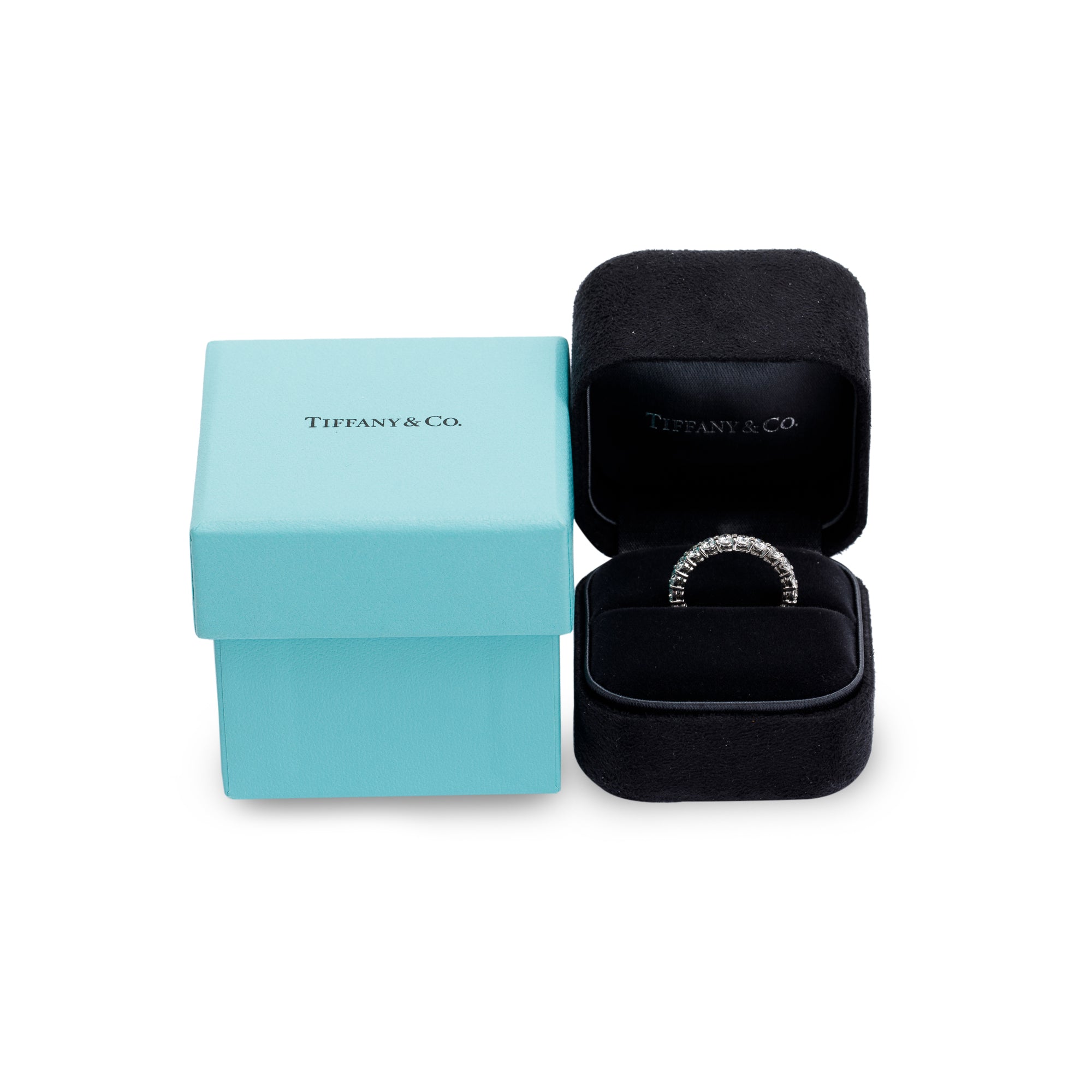 Tiffany & Co. Platinum Diamond Forever Eternity Band Ring w/ Box