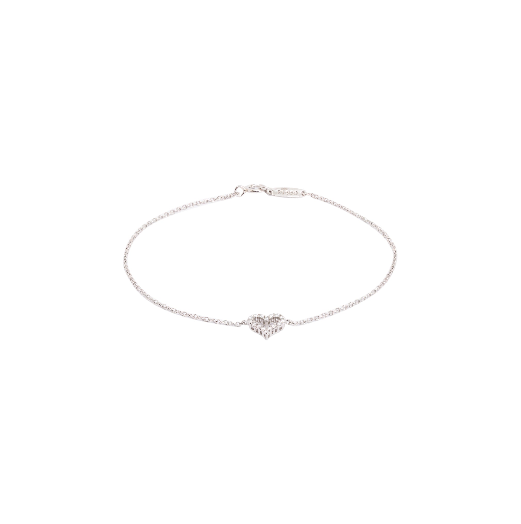 Tiffany & Co. Platinum Diamond Mini Heart Bracelet