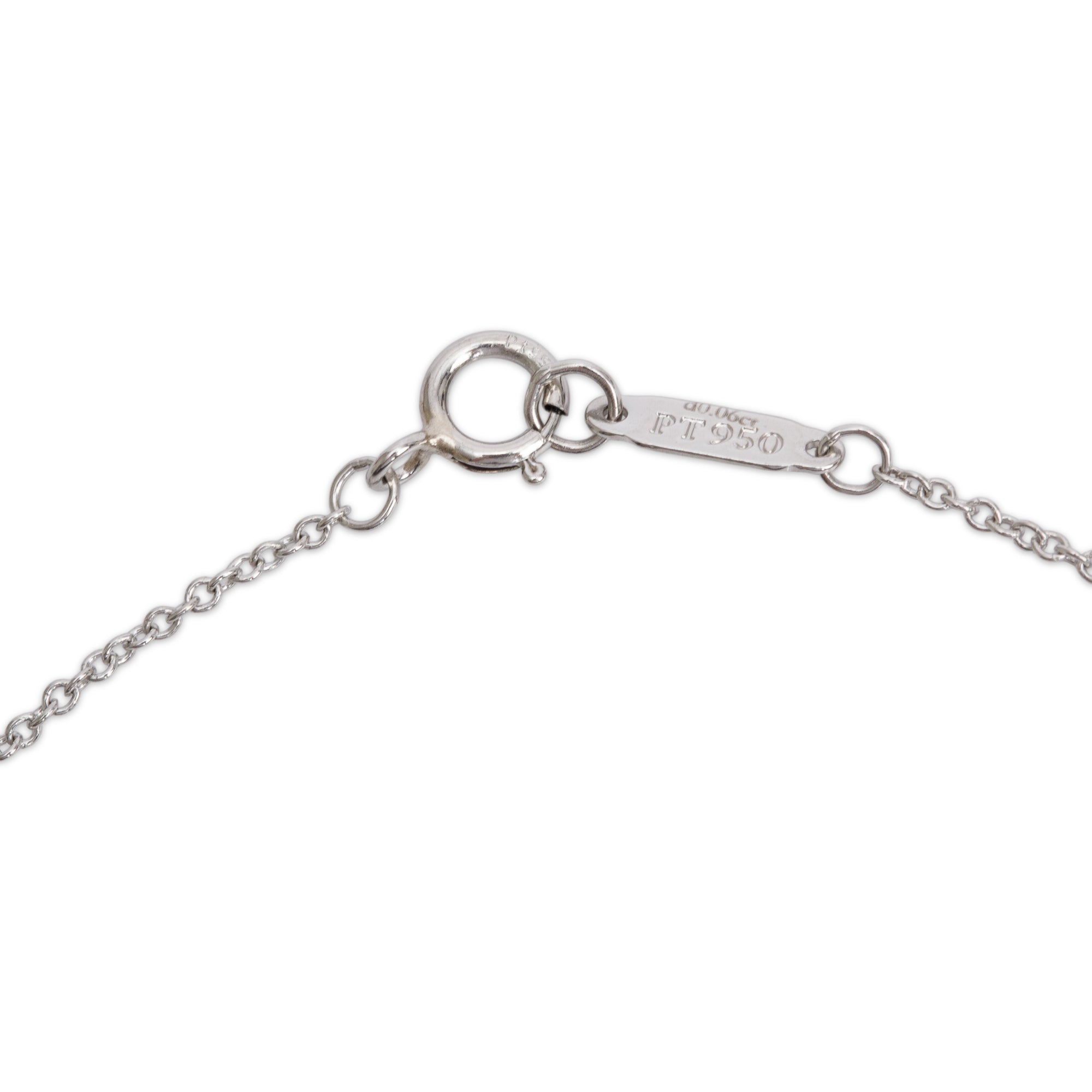 Tiffany & Co. Platinum Diamond Mini Heart Pendant Necklace w/ Box