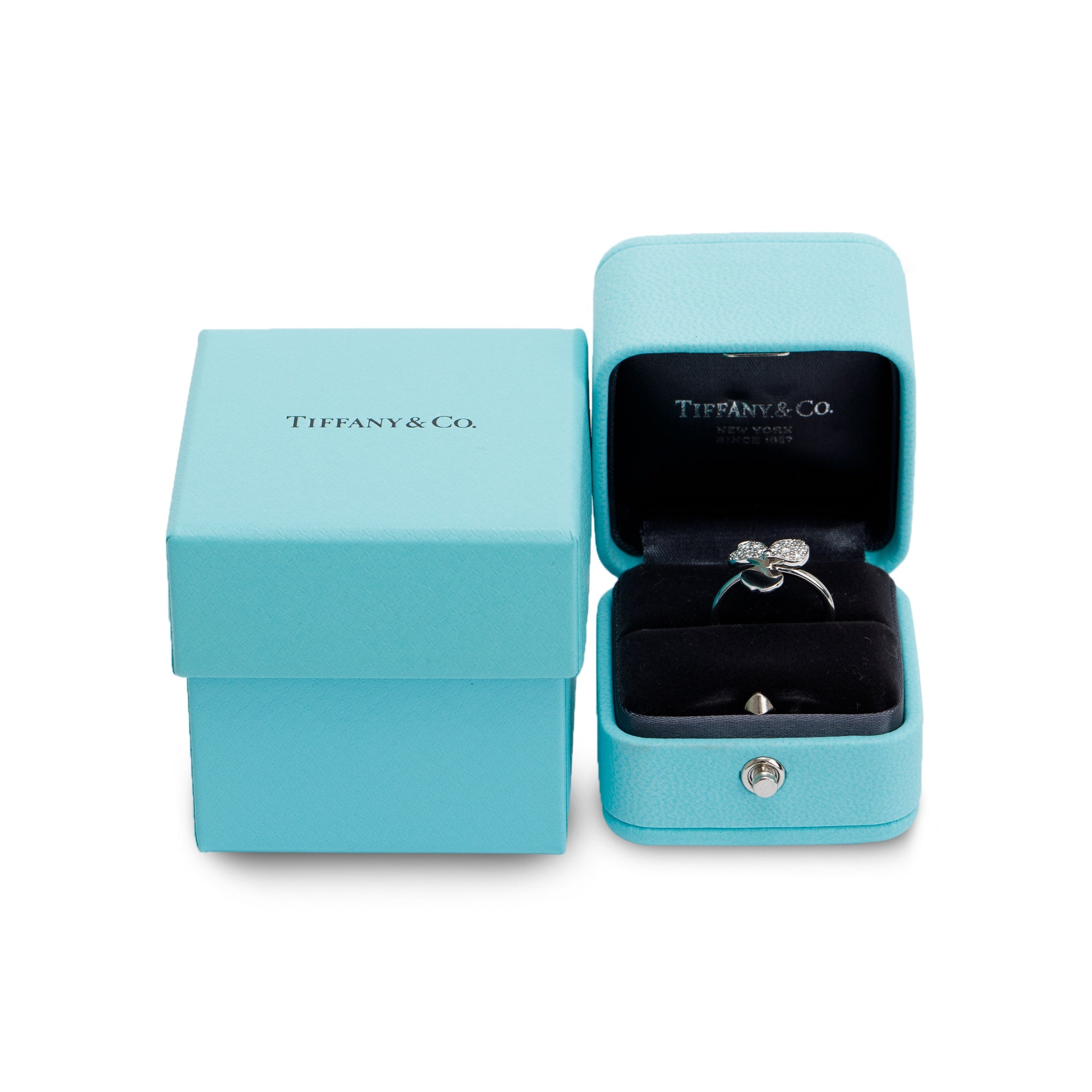Tiffany & Co. Platinum Diamond Paper Flowers Ring w/ Box