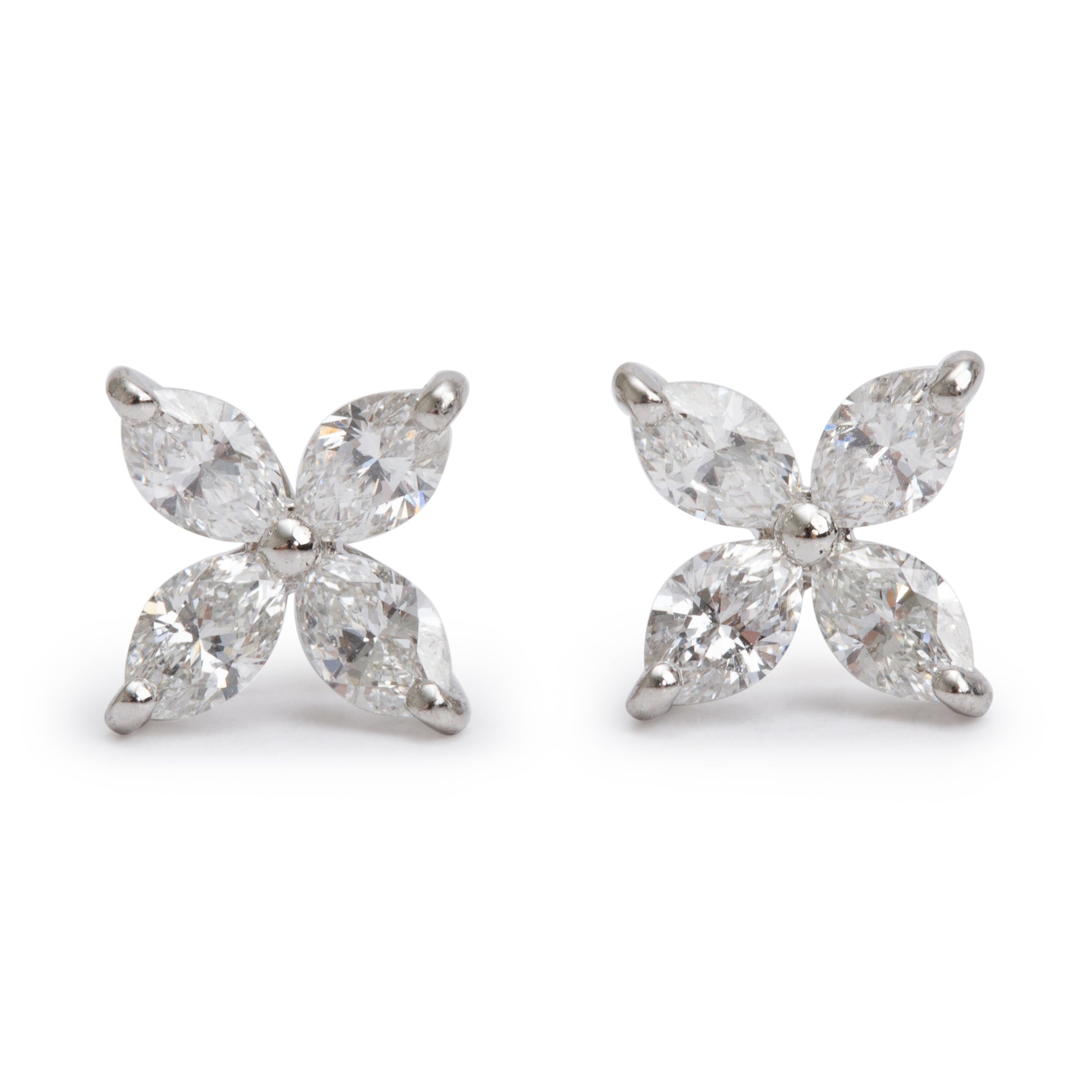 Tiffany & Co. Platinum Diamond Small Victoria Earrings