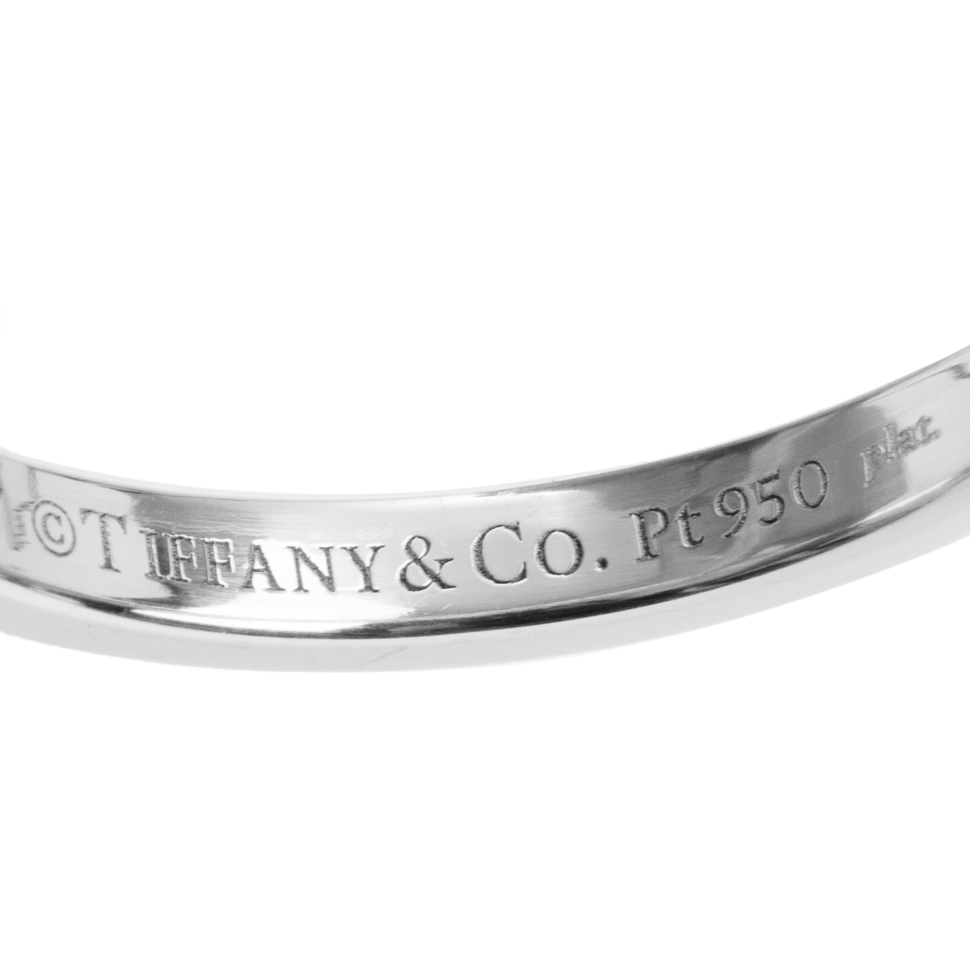 Tiffany & Co. Platinum Diamond True 2.5MM Band Ring, Size 9.25 w/ Box