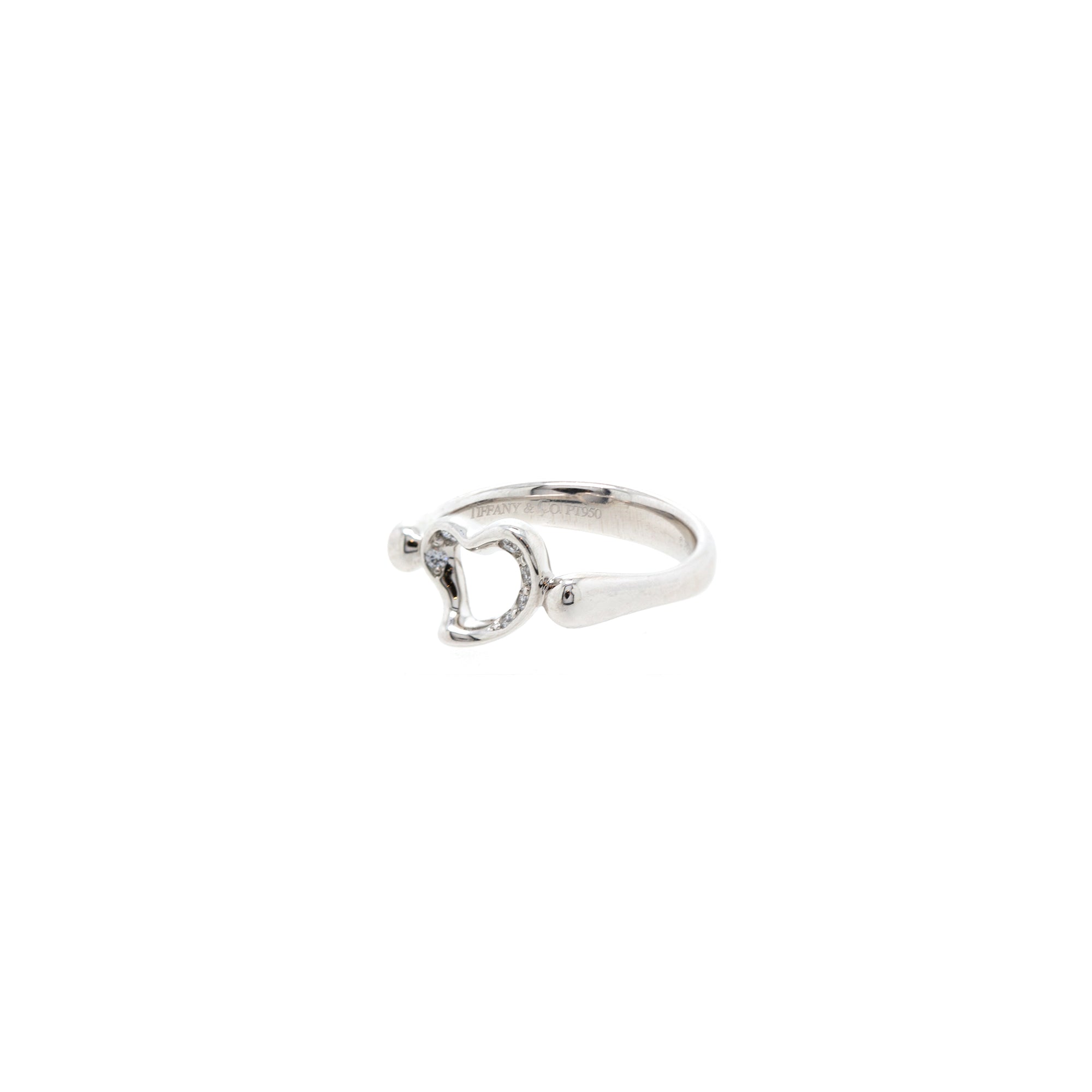 Tiffany & Co. Platinum Elsa Peretti Open Heart Diamond Ring