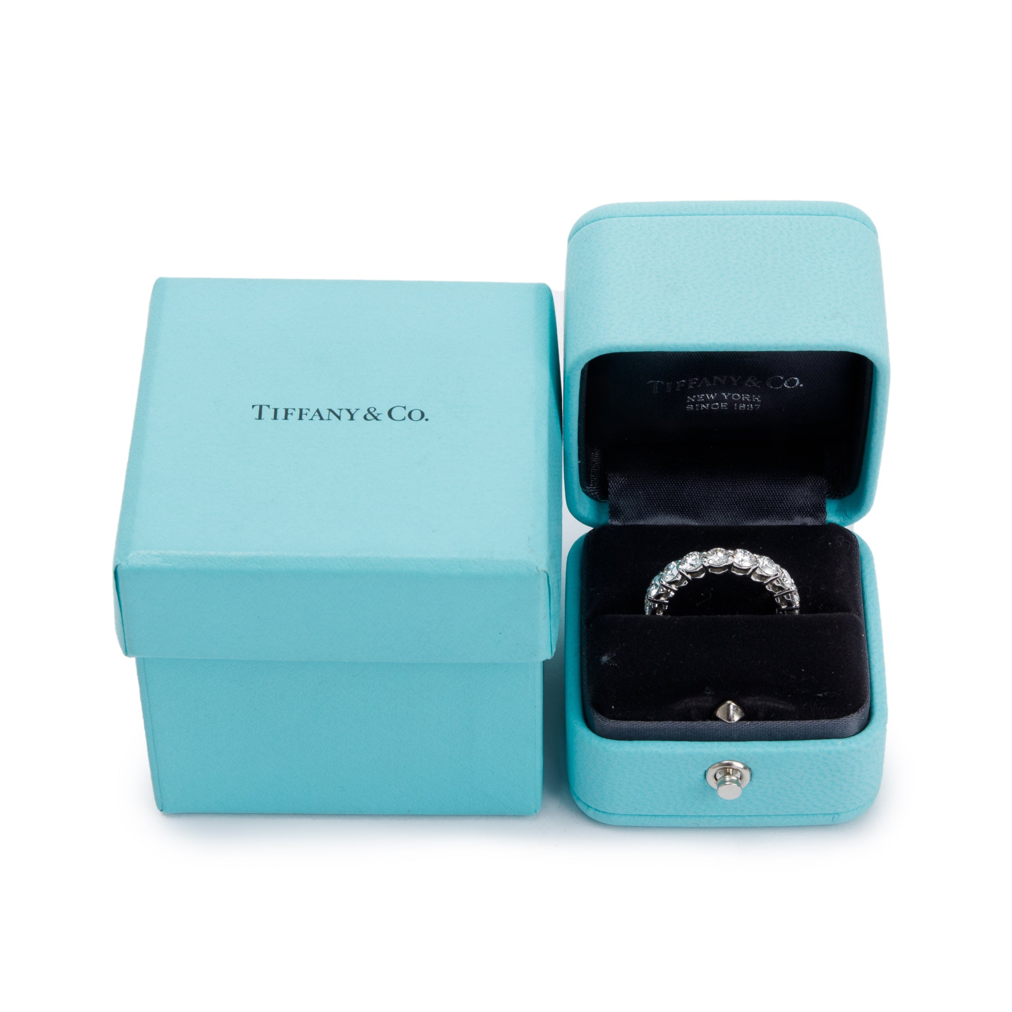 Tiffany & Co. Platinum Embrace Diamond Eternity Band Ring, Size 6 w/ Box & Papers