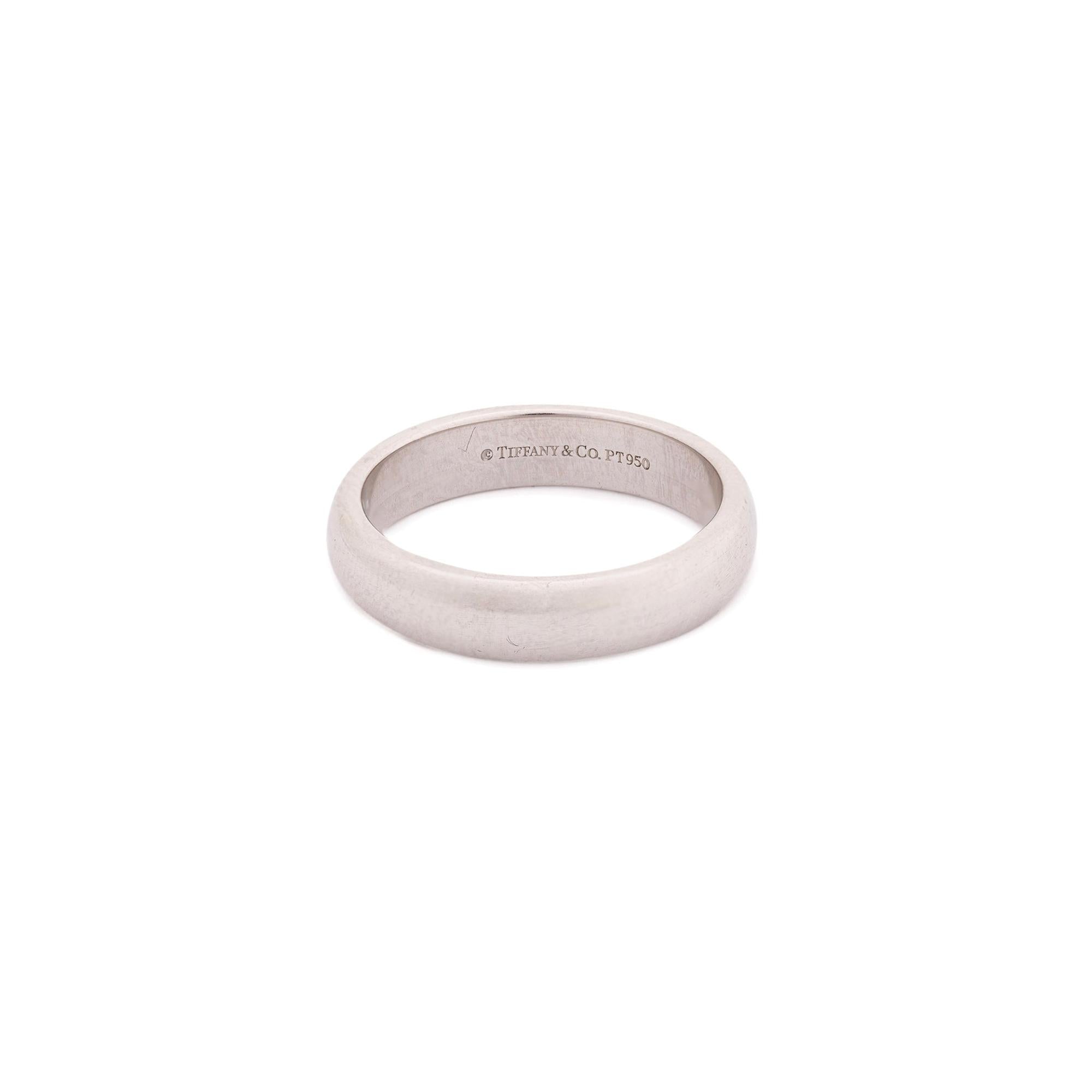 Tiffany & Co. Platinum Forever Wedding Band Ring, 4.5MM