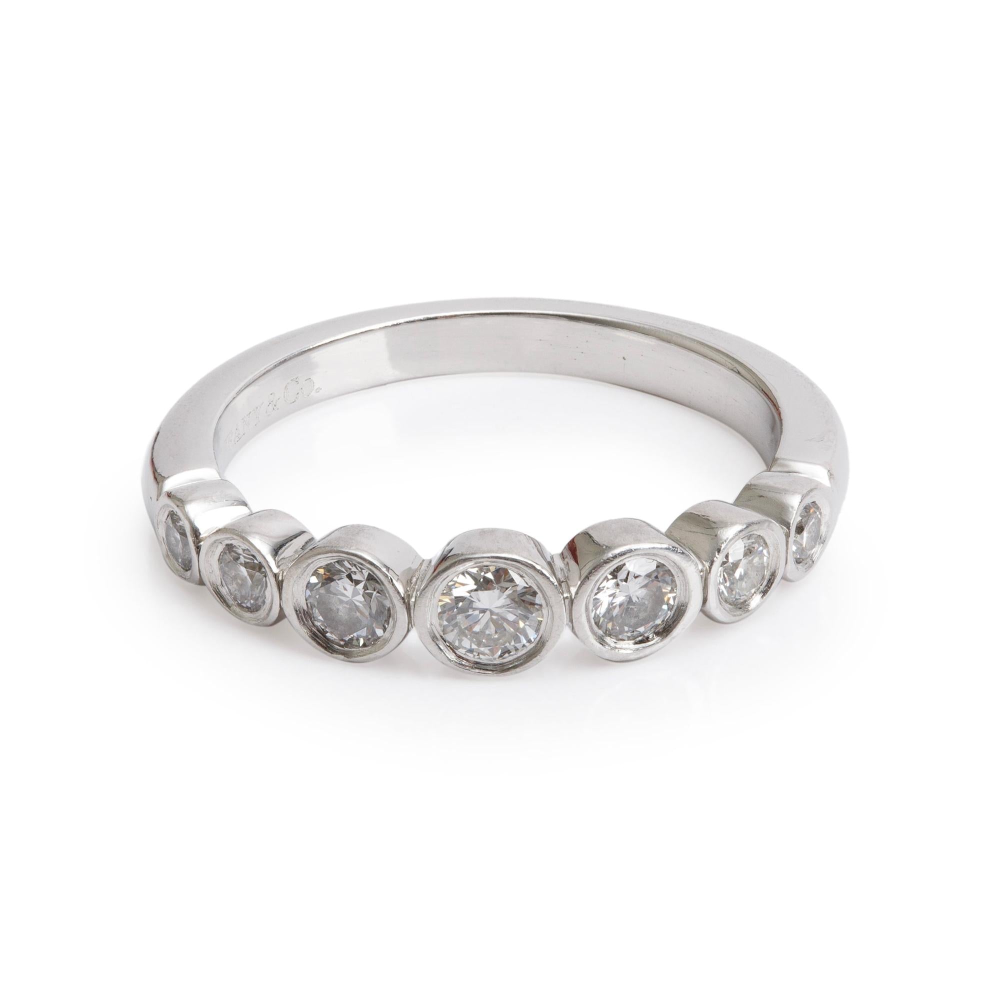 Tiffany & Co. Platinum Graduated Diamond Jazz Ring, Size 5