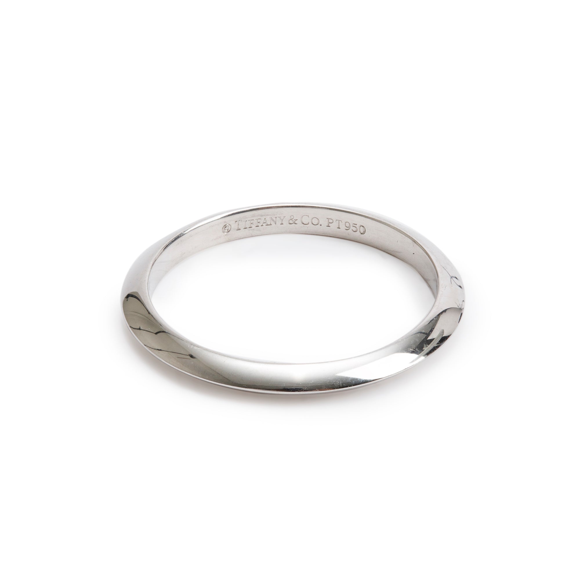 Tiffany & Co. Platinum Knife Edge Wedding Band Ring, Size 6.5