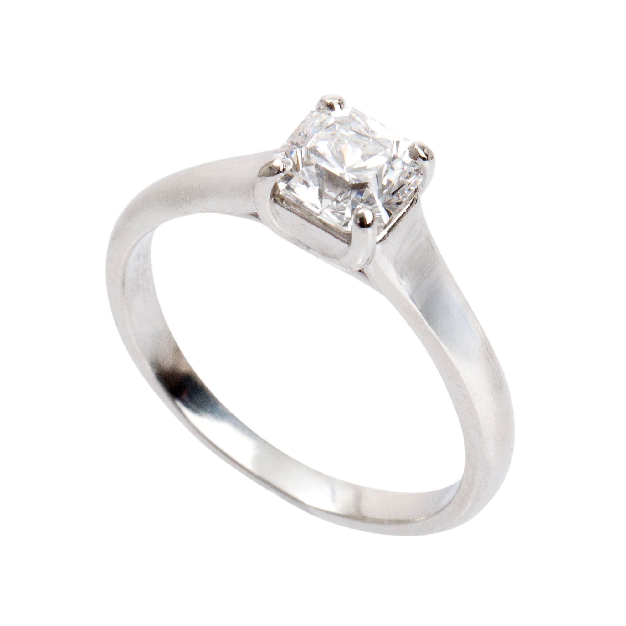 Tiffany & Co. Platinum Lucida Cut 1.01 ct. Diamond Solitaire Engagement Ring w/ Box & Papers