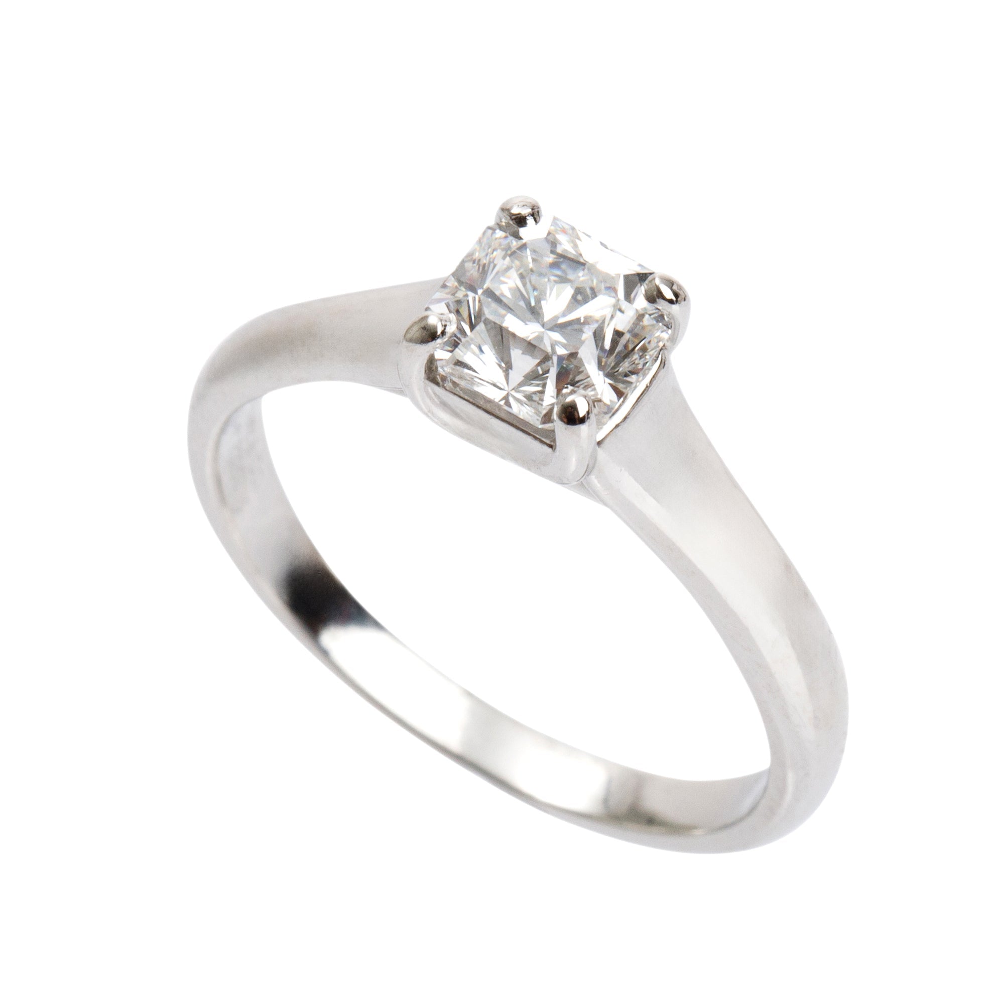 Tiffany & Co. Platinum Lucida Cut 1.01 ct. Diamond Solitaire Engagement Ring w/ Box & Papers