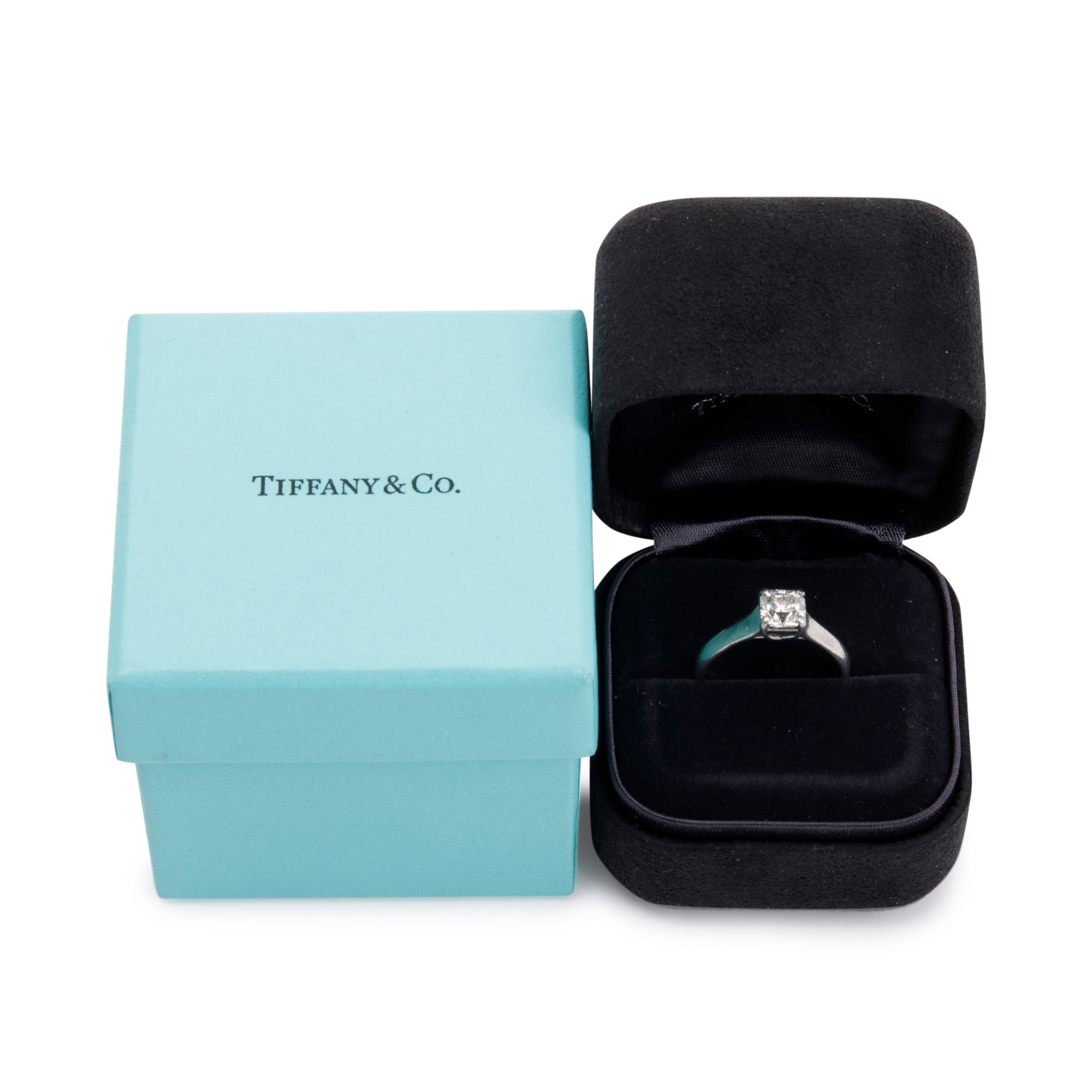 Tiffany & Co. Platinum Lucida Cut 1.01 ct. Diamond Solitaire Engagement Ring w/ Box & Papers