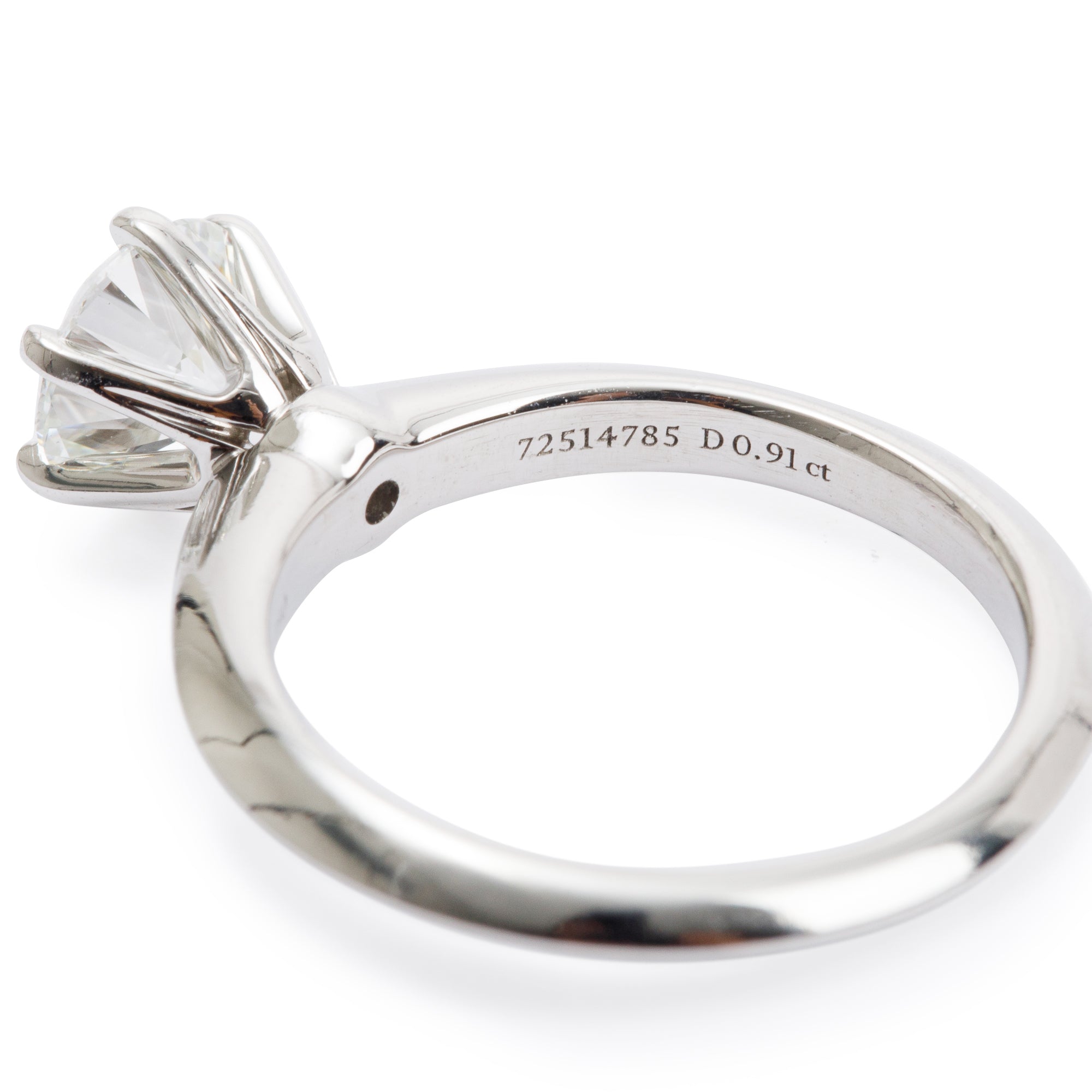 Tiffany & Co. Platinum Solitaire 0.91 ct. Diamond Engagement Ring