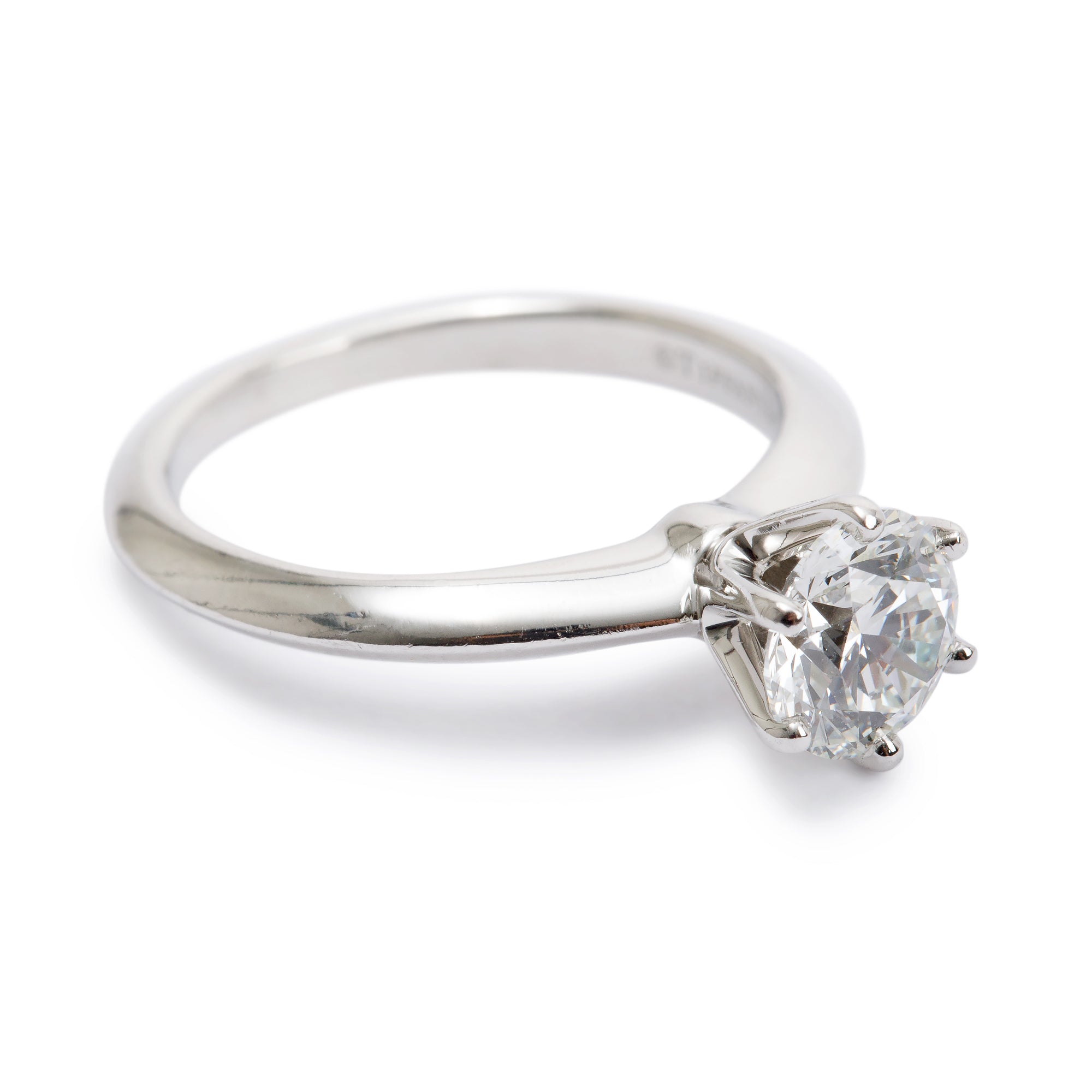 Tiffany & Co. Platinum Solitaire 0.91 ct. Diamond Engagement Ring