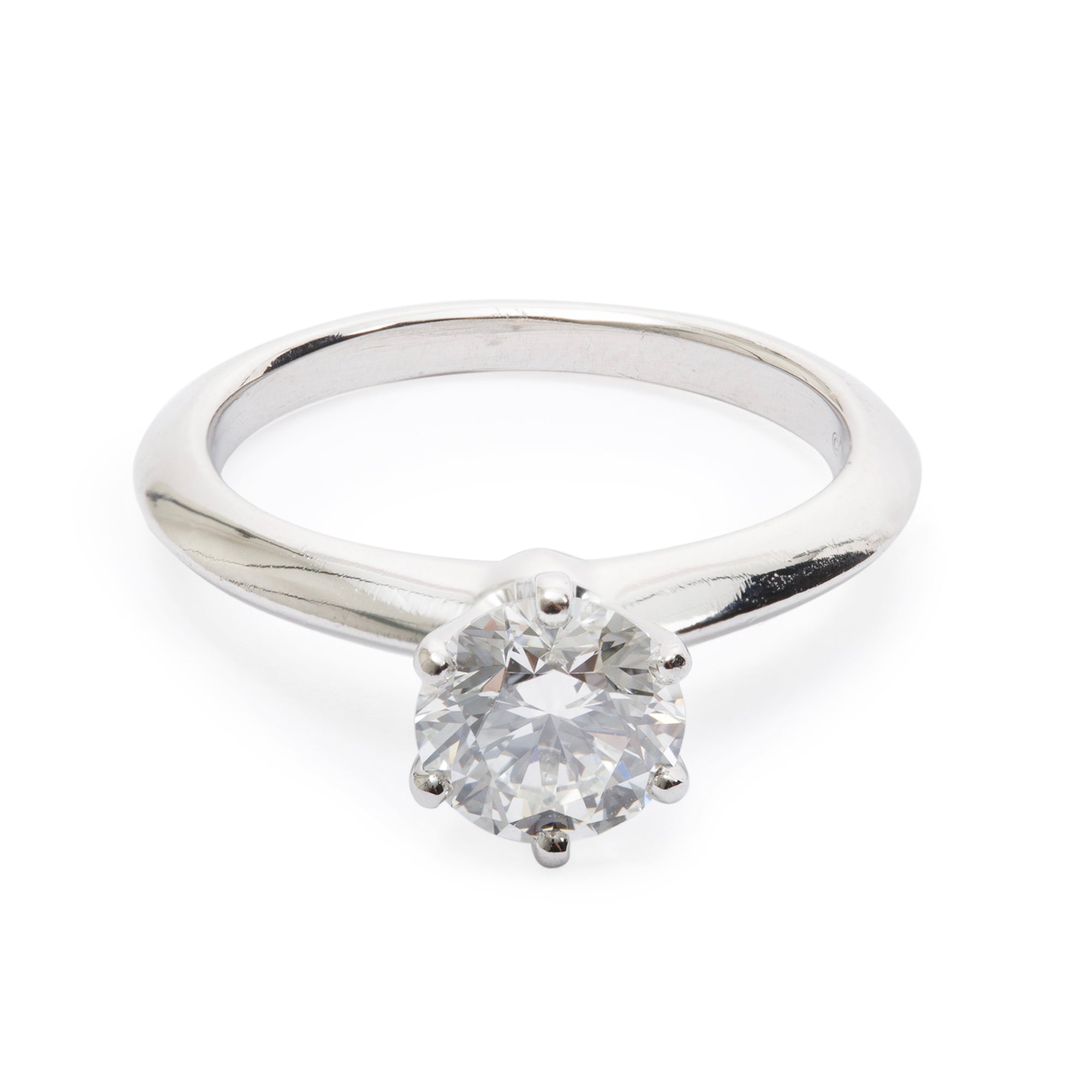Tiffany & Co. Platinum Solitaire 0.91 ct. Diamond Engagement Ring