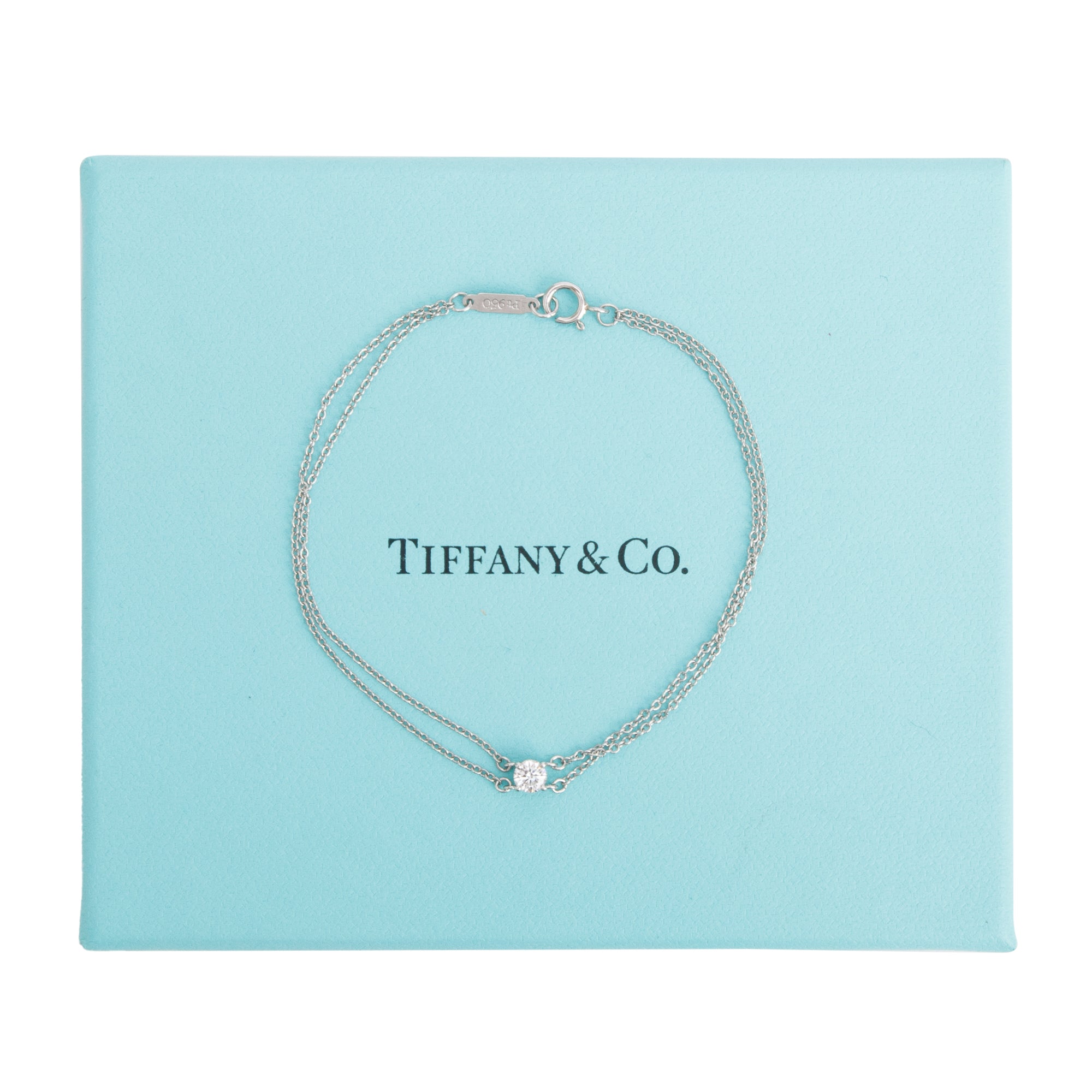Tiffany Platinum Solitaire Diamond Bracelet w/ Box – OLIVER'S