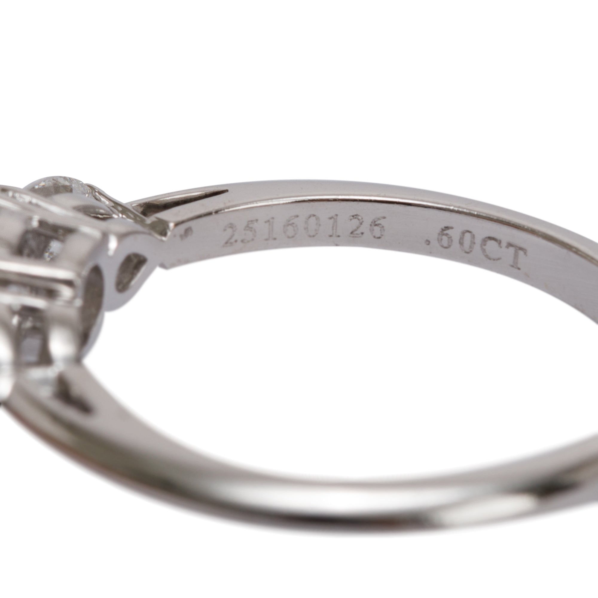 Tiffany & Co. Platinum Three Stone Diamond Ring w/ Box & Certificates