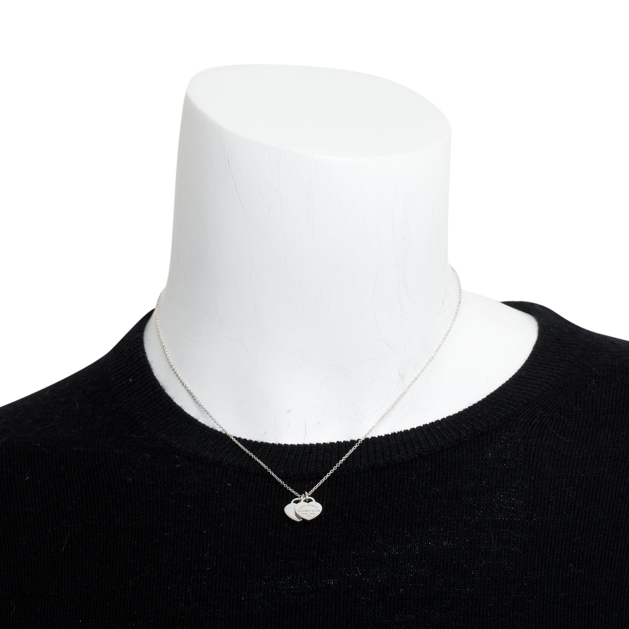 Tiffany & Co. Return to Tiffany Mini Double Heart Tag Pendant Necklace