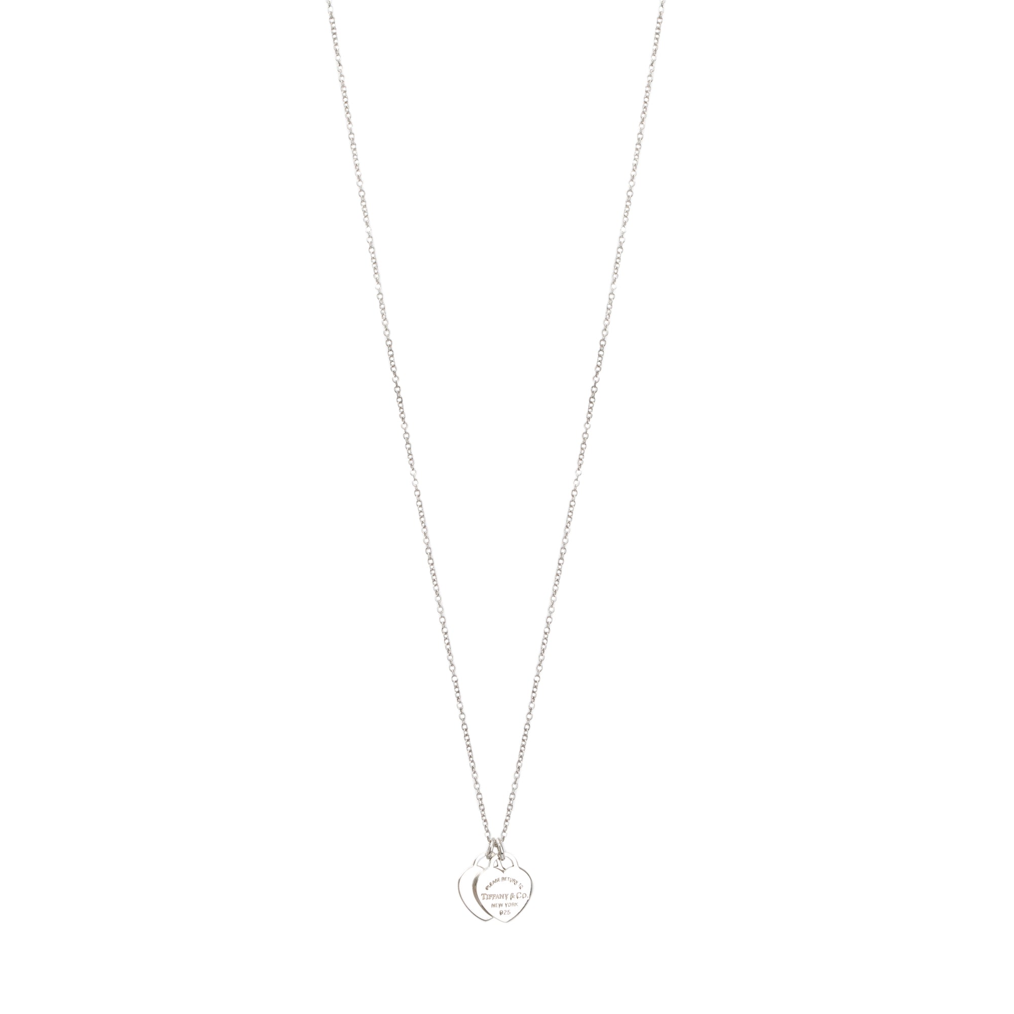 Tiffany & Co. Return to Tiffany Mini Double Heart Tag Pendant Necklace