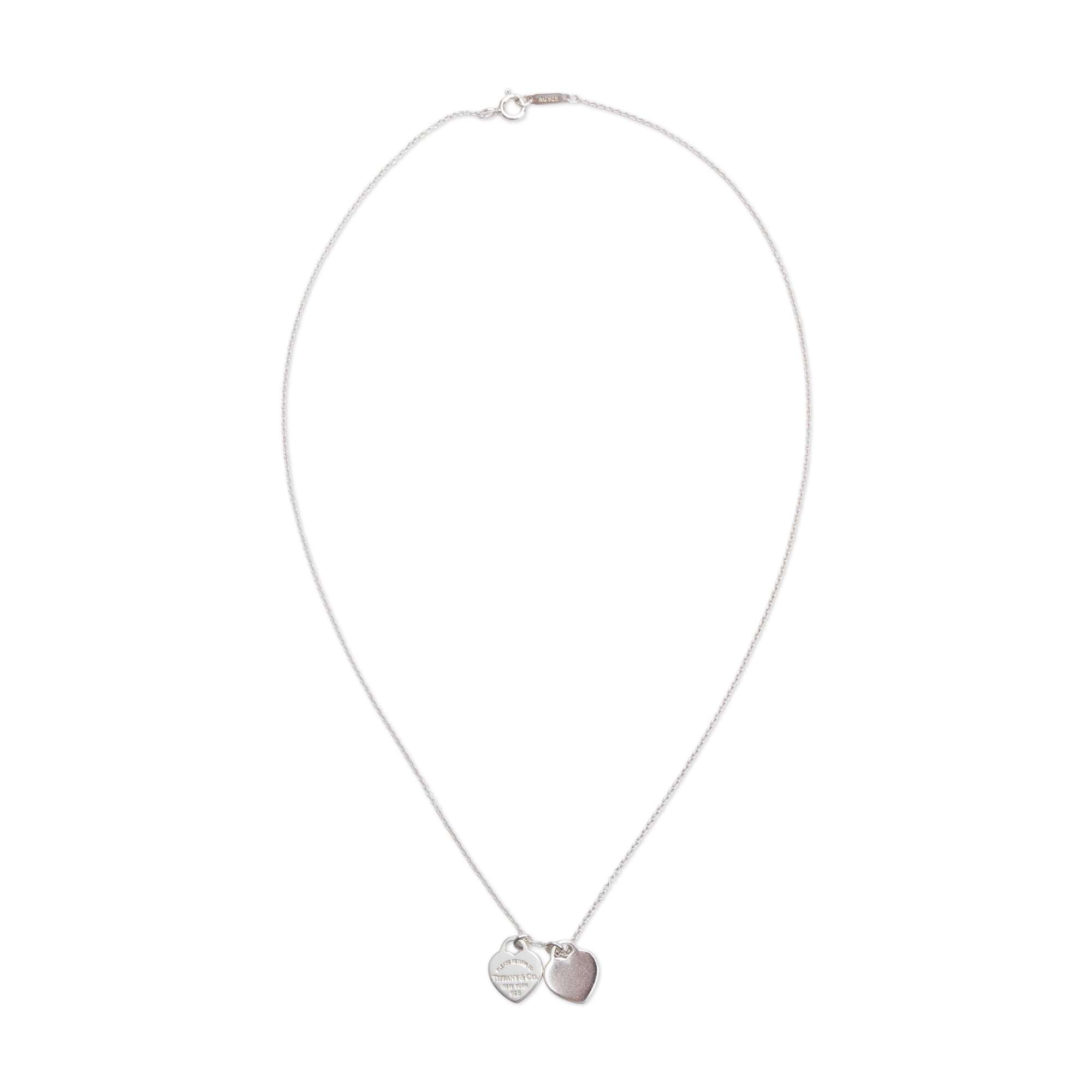 Tiffany & Co. Return to Tiffany Mini Double Heart Tag Pendant Necklace