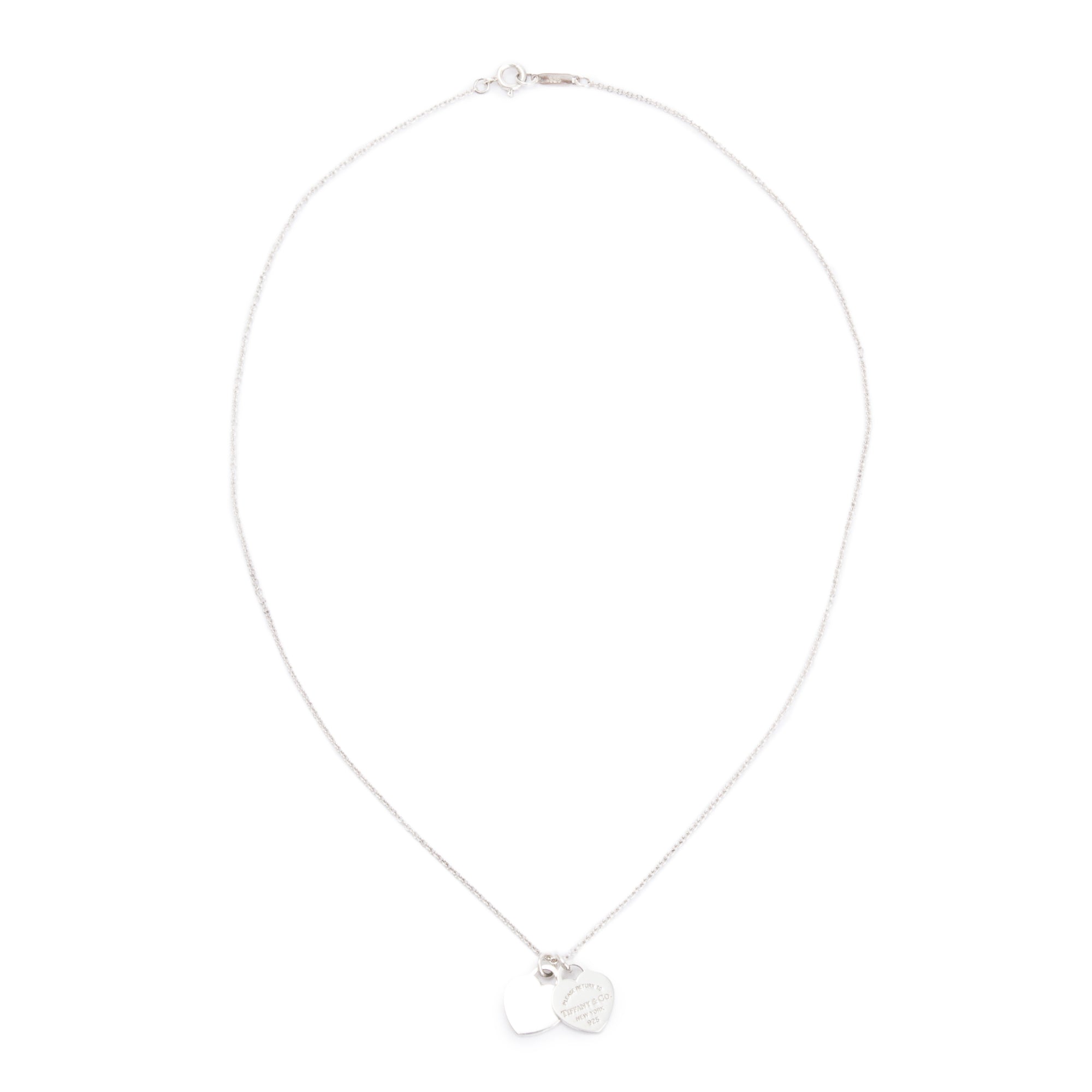 Tiffany & Co. Return to Tiffany Mini Double Heart Tag Pendant Necklace