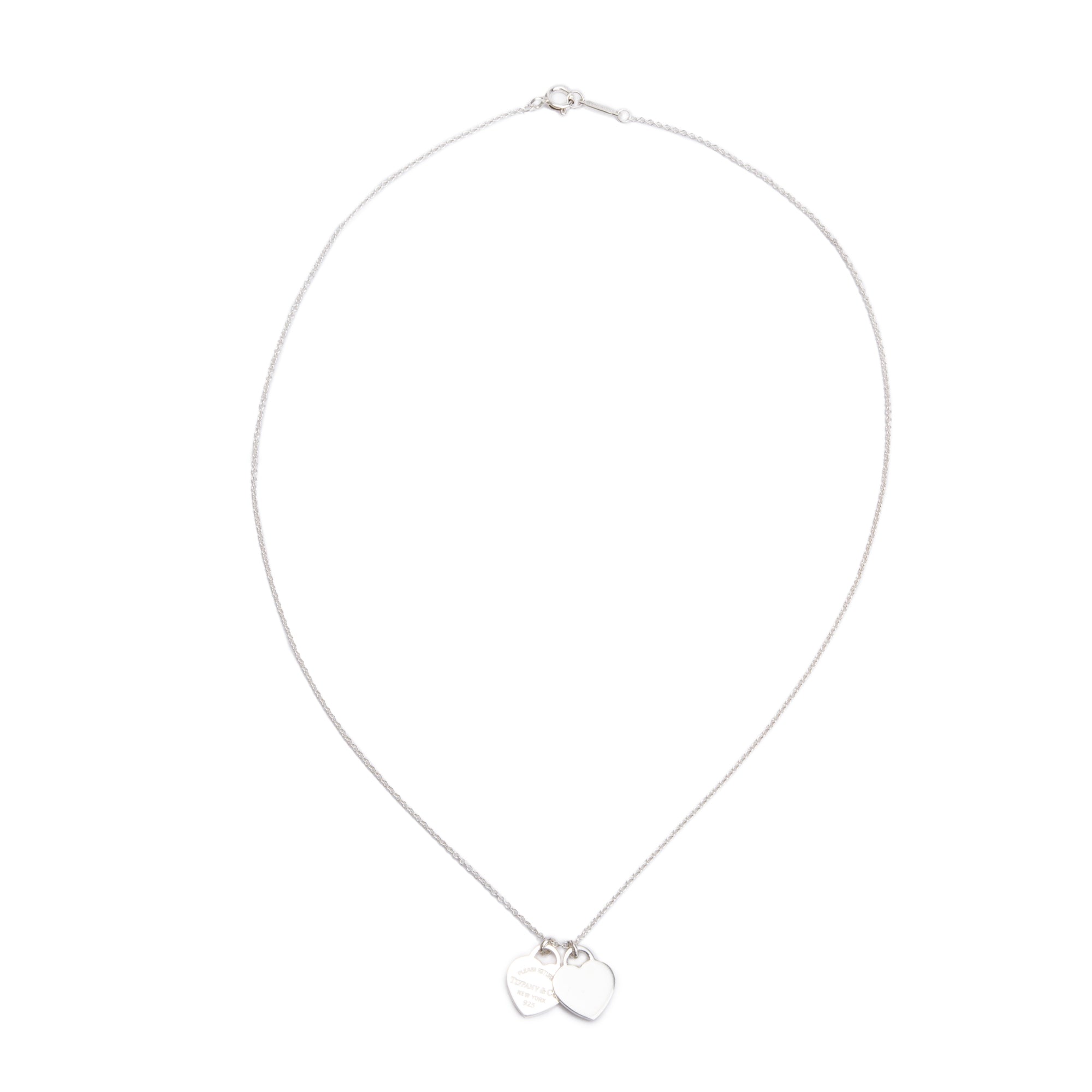 Tiffany & Co. Return to Tiffany Mini Double Heart Tag Pendant Necklace