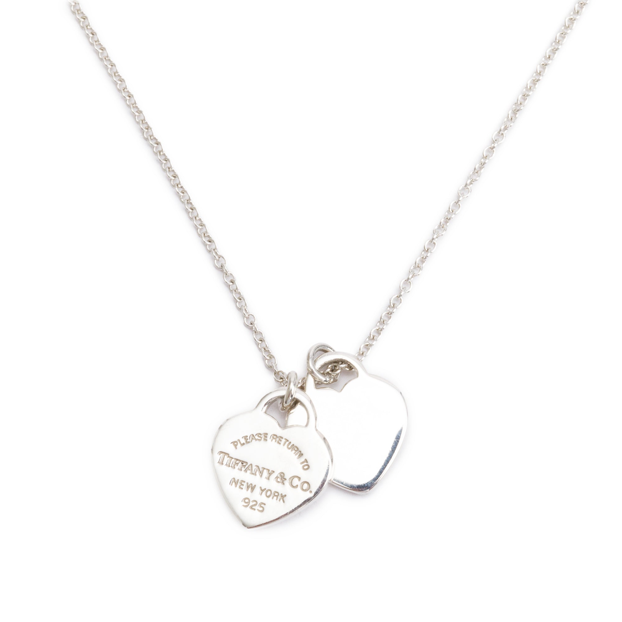 Tiffany & Co. Return to Tiffany Mini Double Heart Tag Pendant Necklace